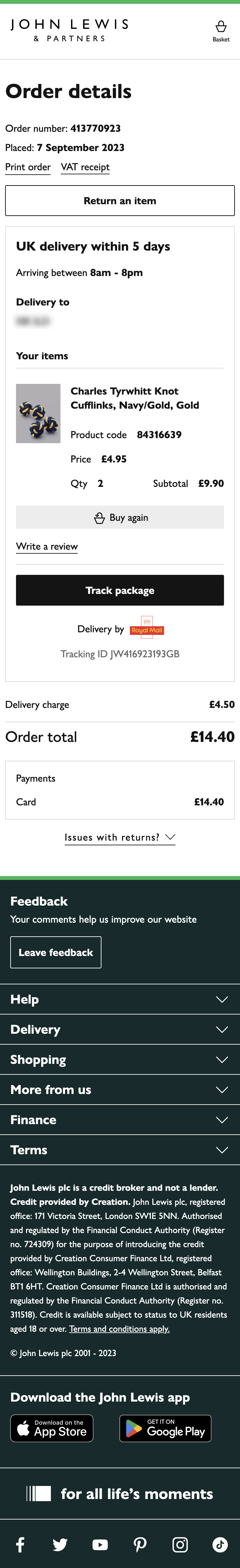 Mobile screenshot of John Lewis