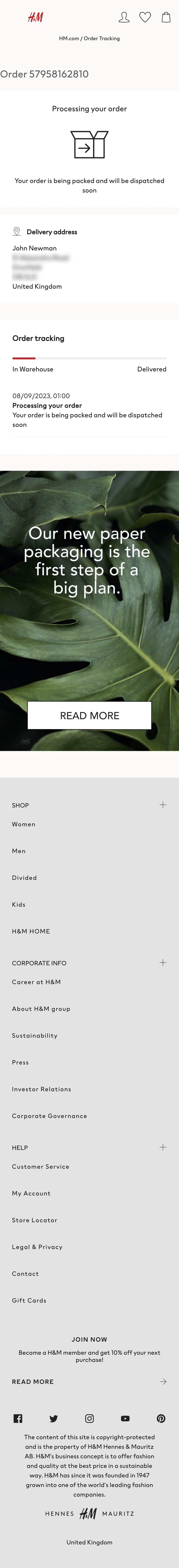 Mobile screenshot of H&M