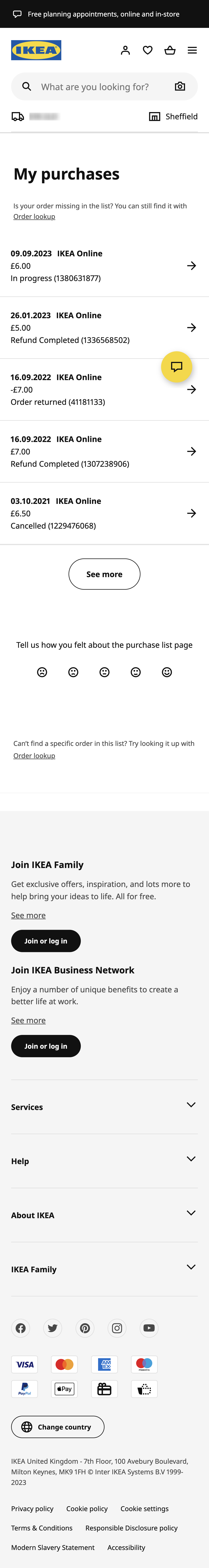 Mobile screenshot of IKEA