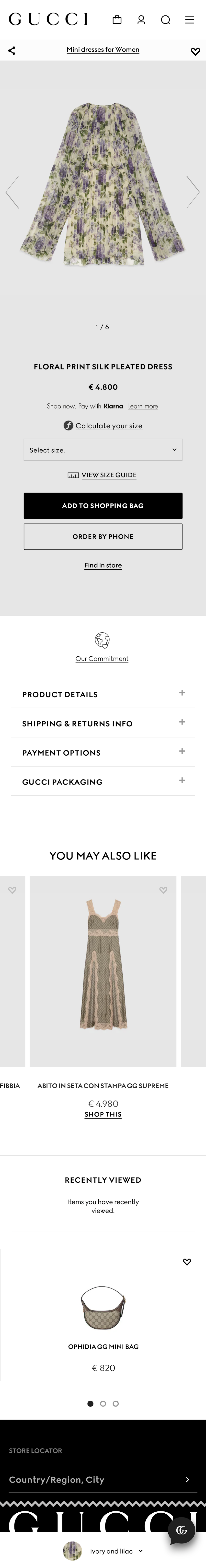 Mobile screenshot of Gucci