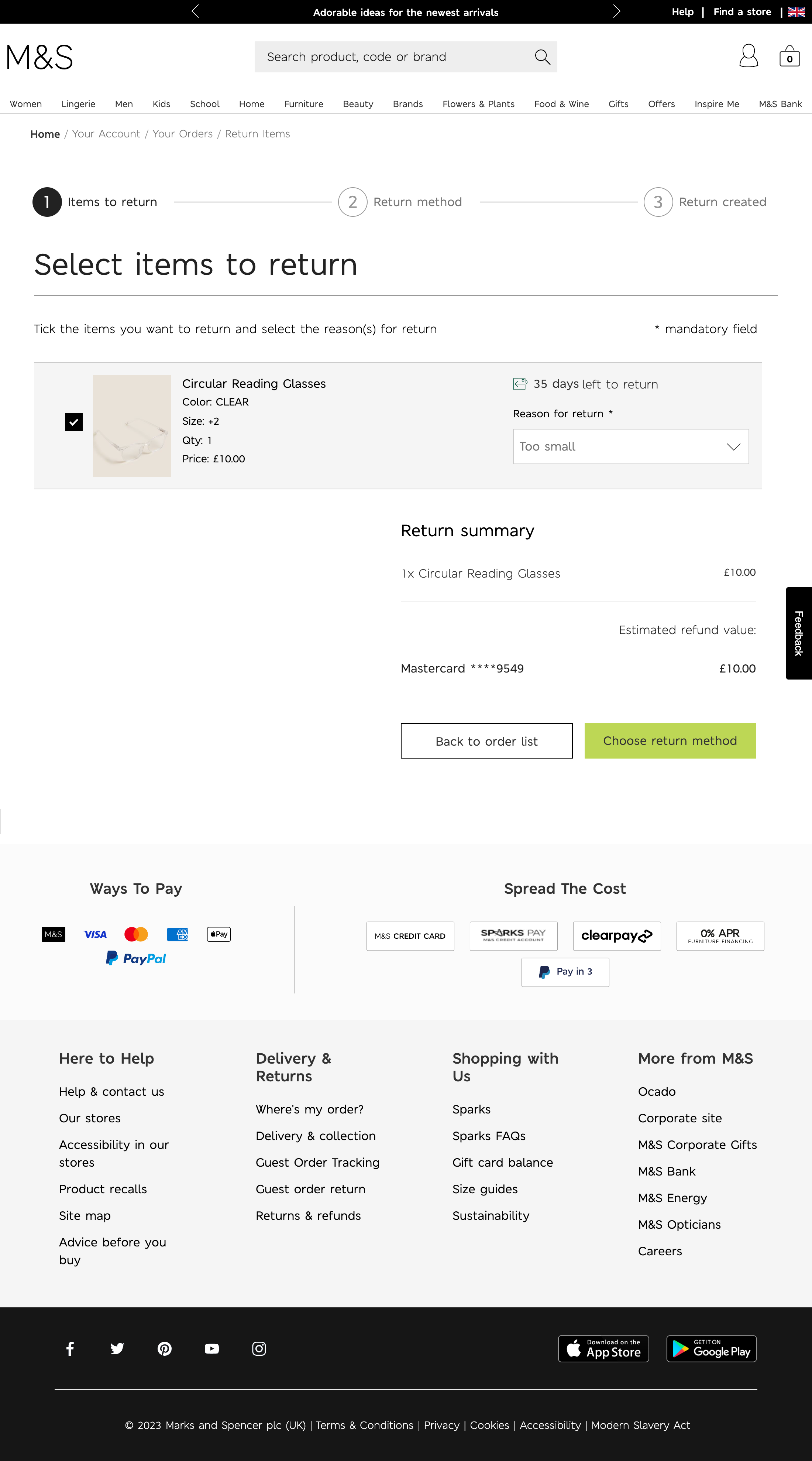 Desktop screenshot of Marks & Spencer