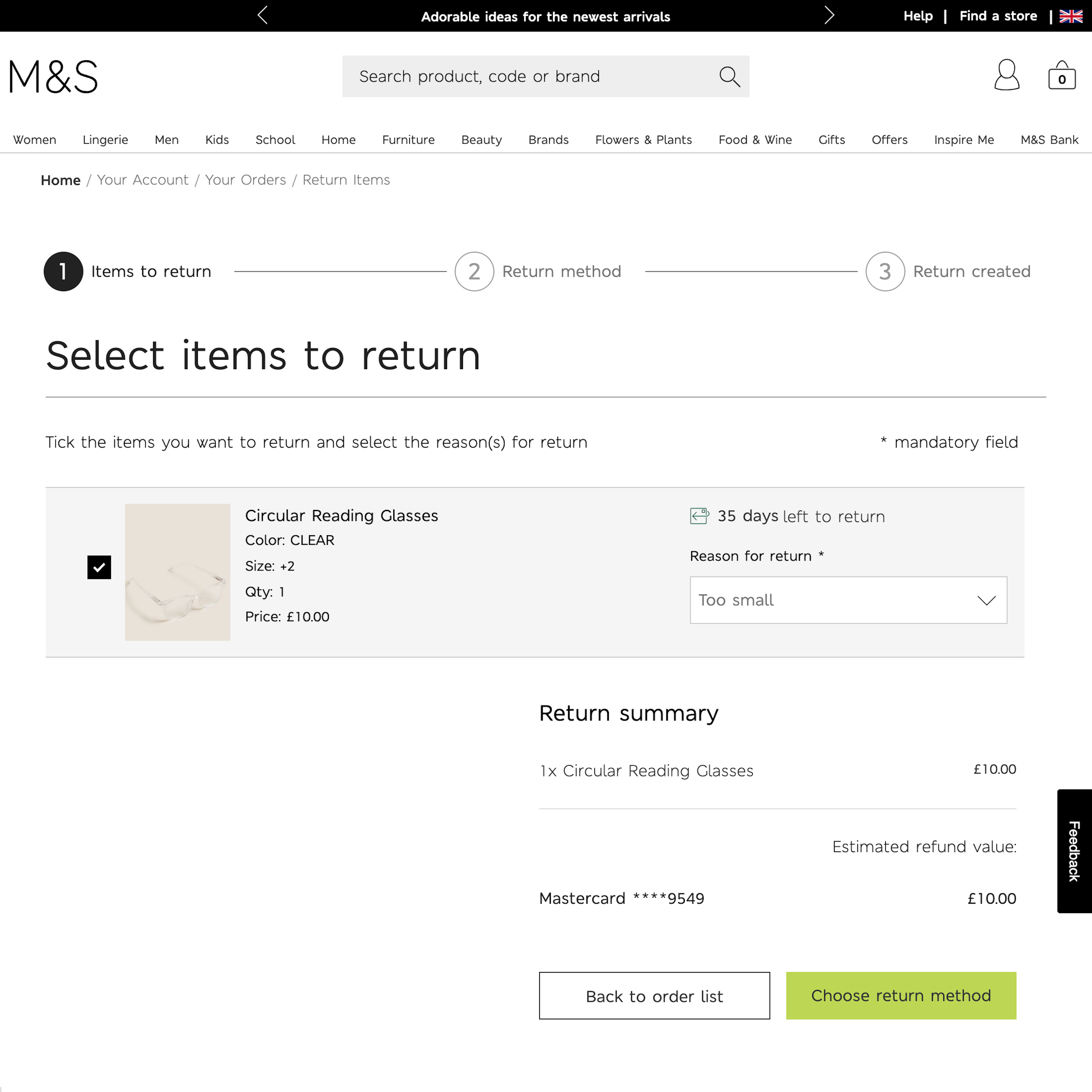 Desktop screenshot of Marks & Spencer