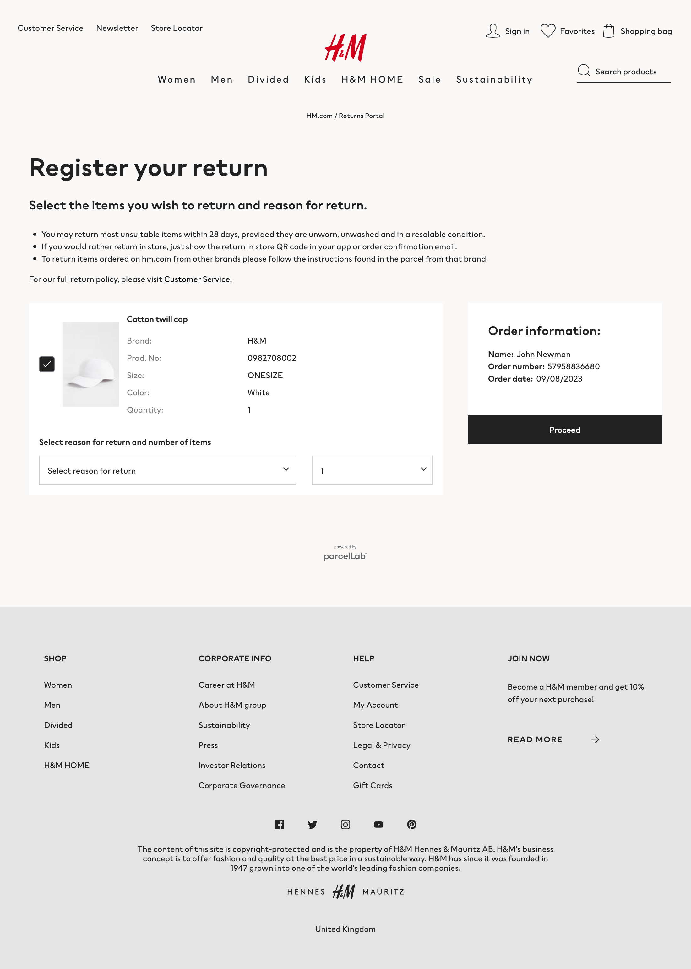 Desktop screenshot of H&M