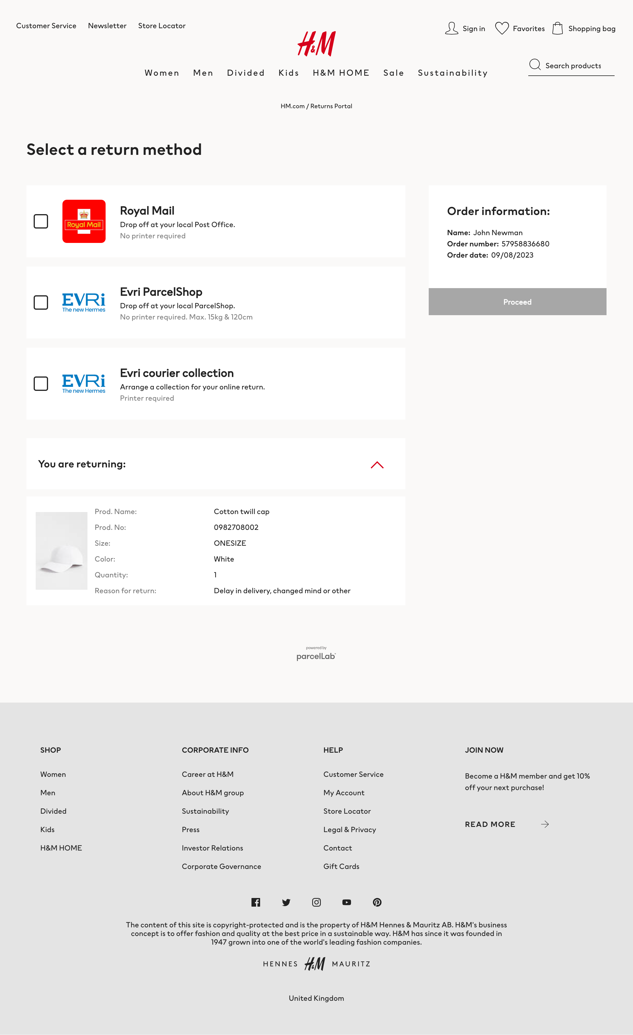 Desktop screenshot of H&M