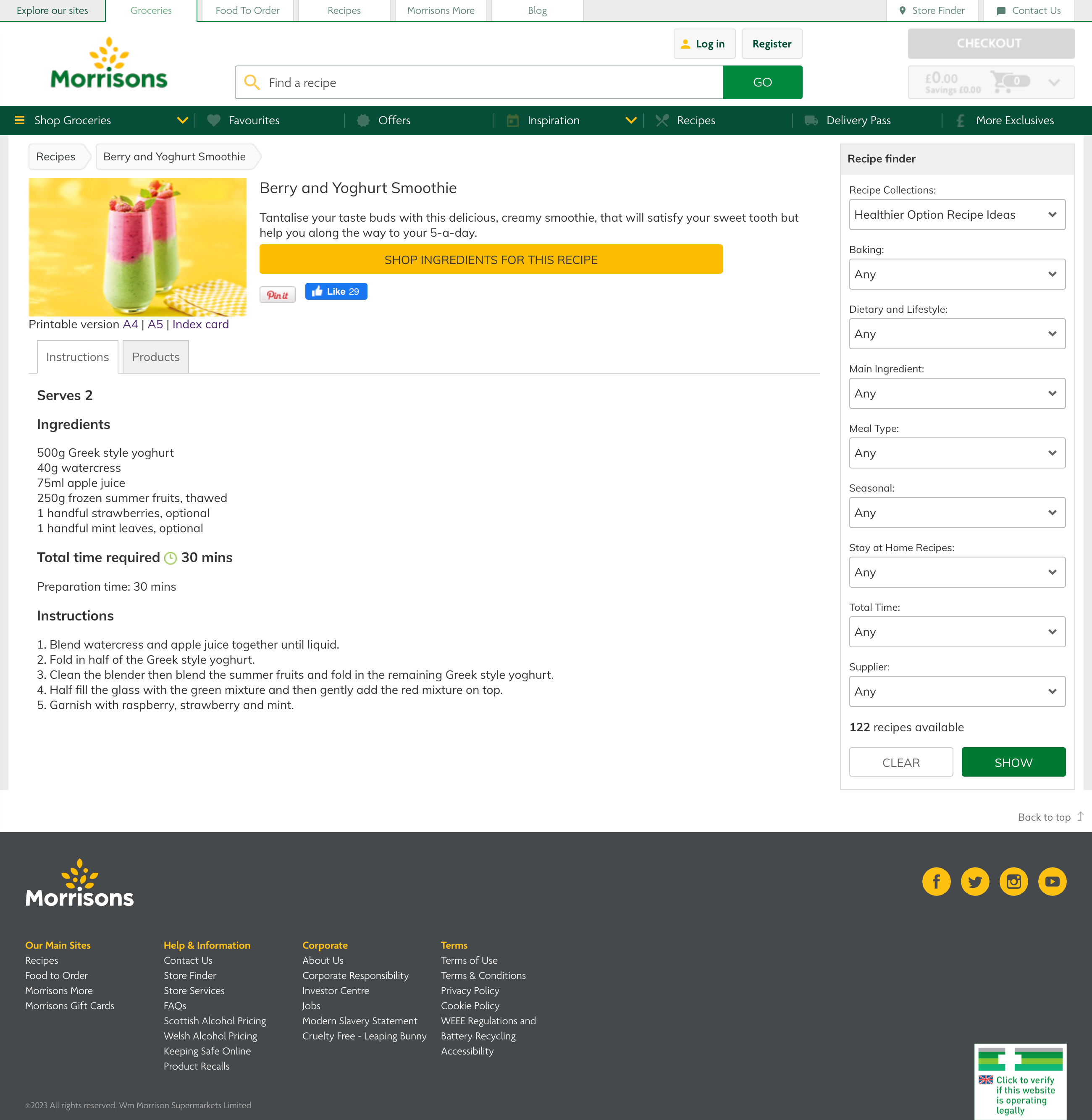 Desktop screenshot of Morrison’s