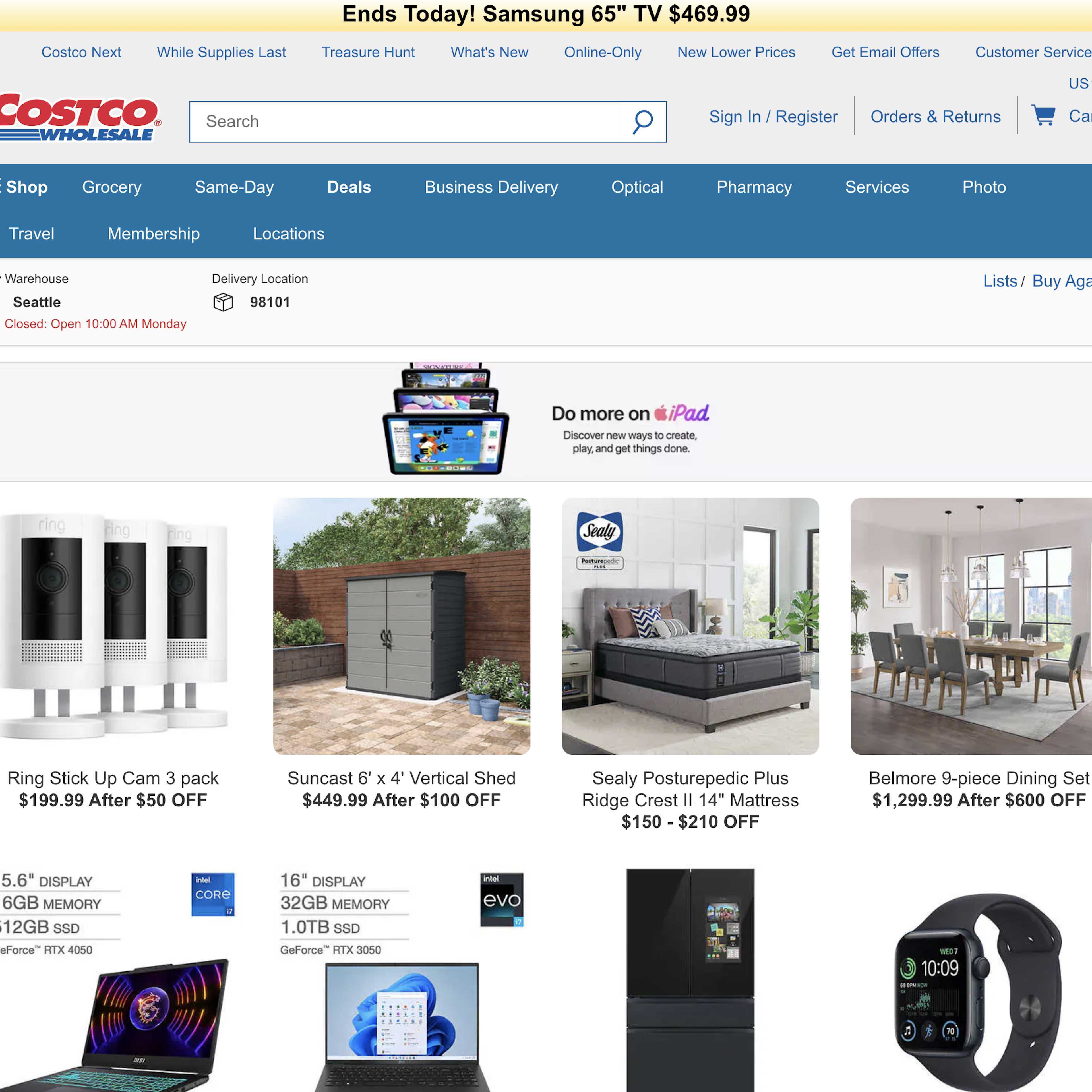 Desktop screenshot of Costco