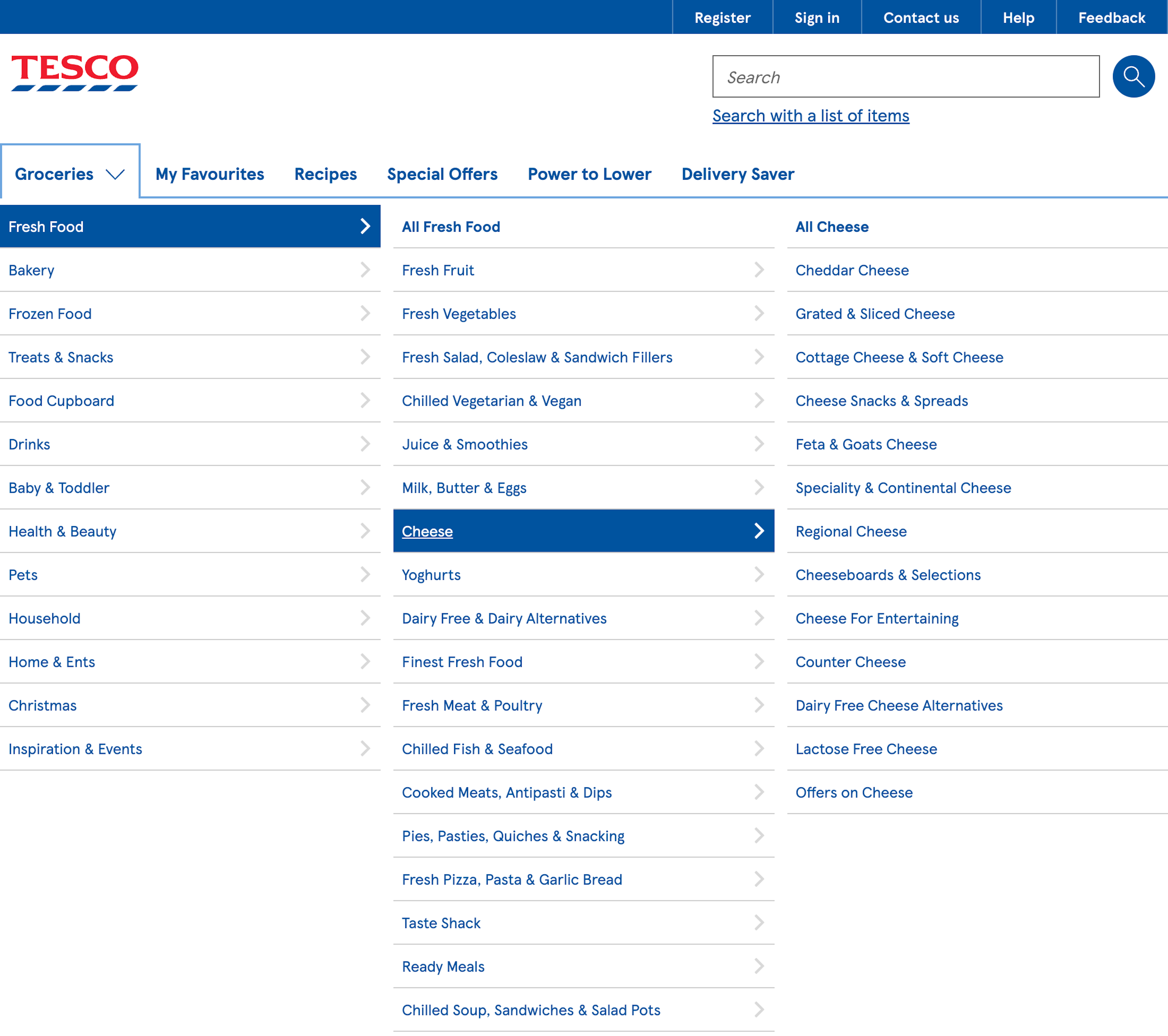 Desktop screenshot of Tesco