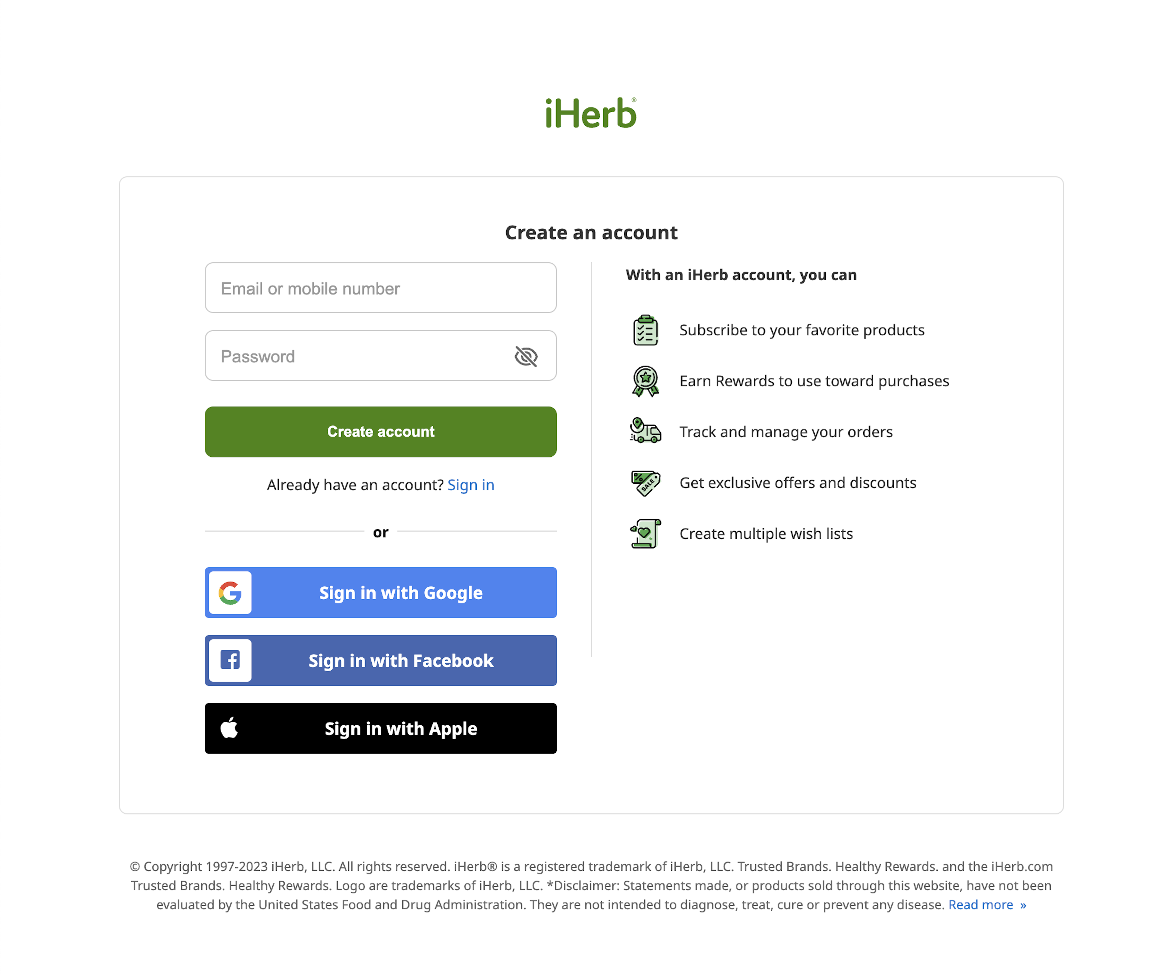 Desktop screenshot of iHerb