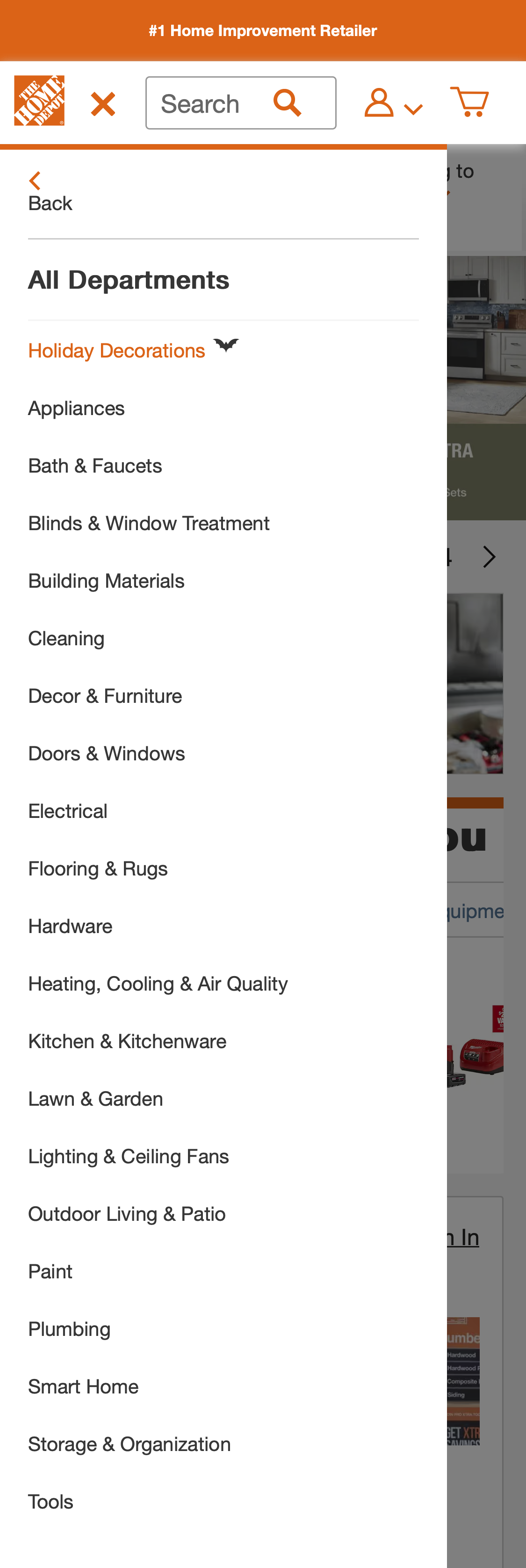 Mobile screenshot of Home Depot