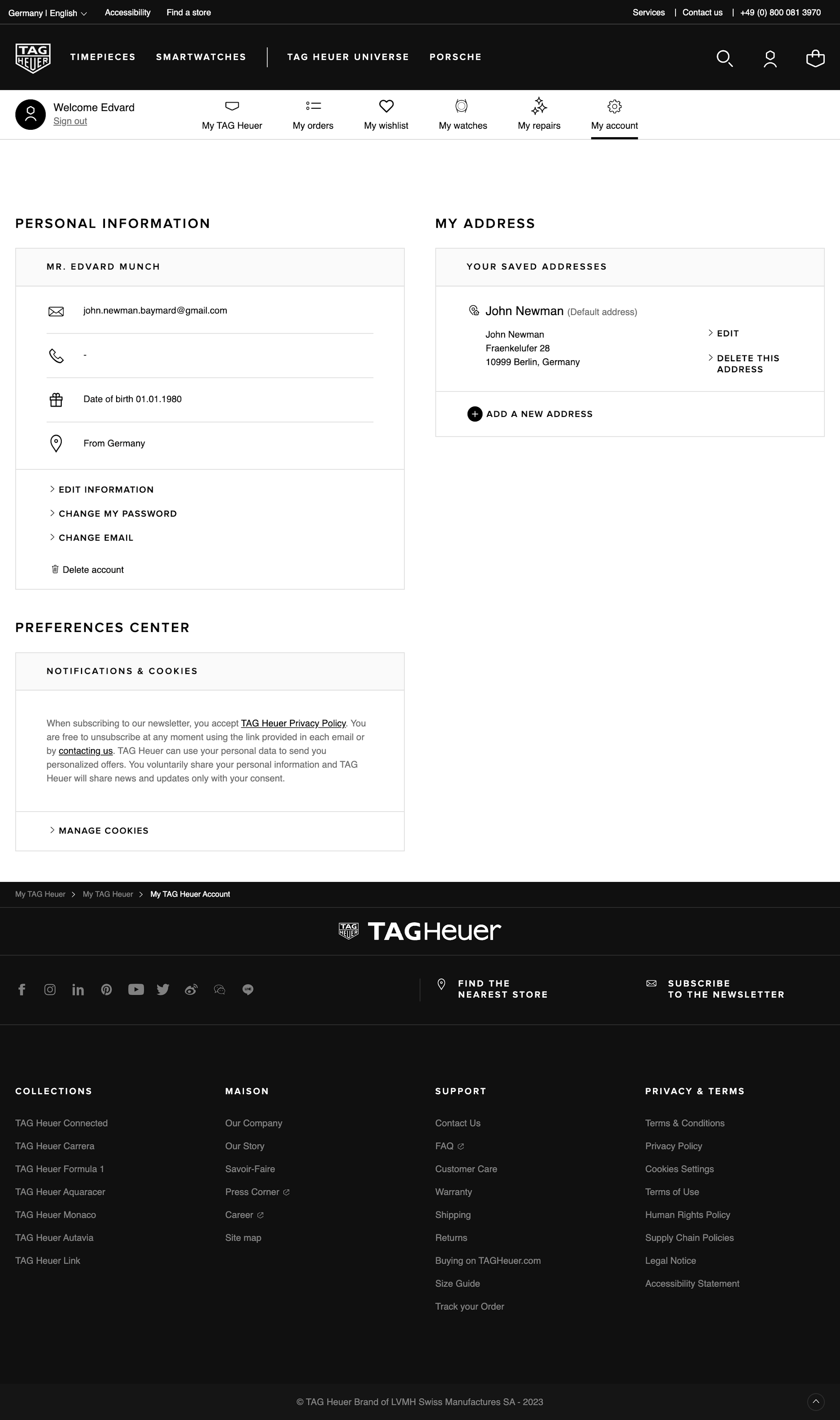 Desktop screenshot of TAG Heuer