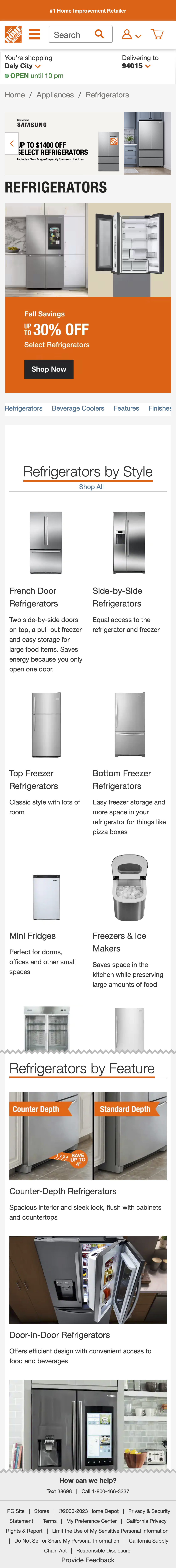 Mobile screenshot of Home Depot