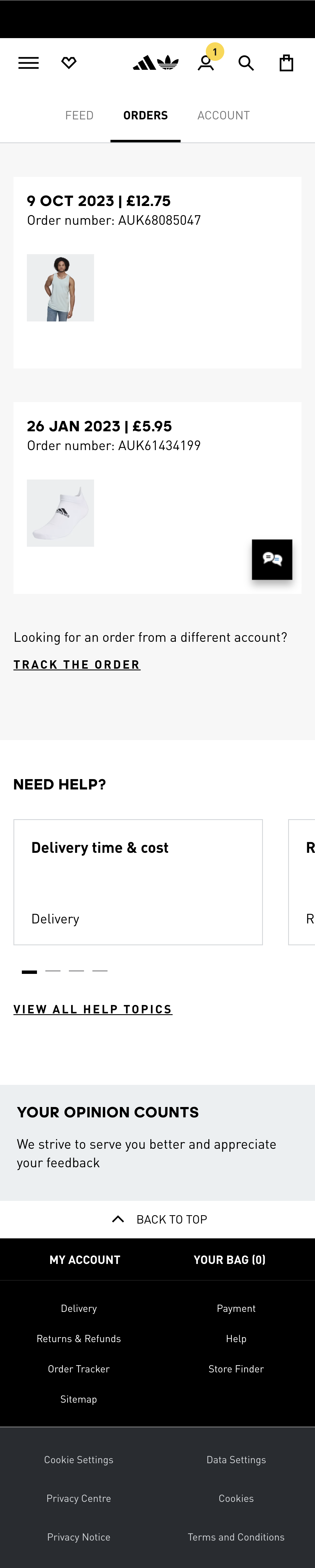 Mobile screenshot of Adidas