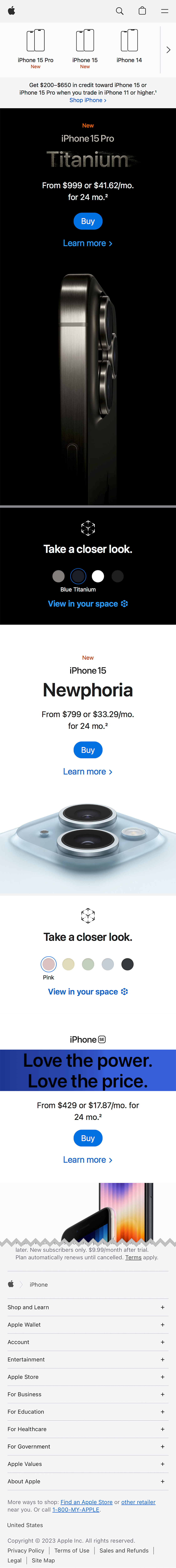 Mobile screenshot of Apple