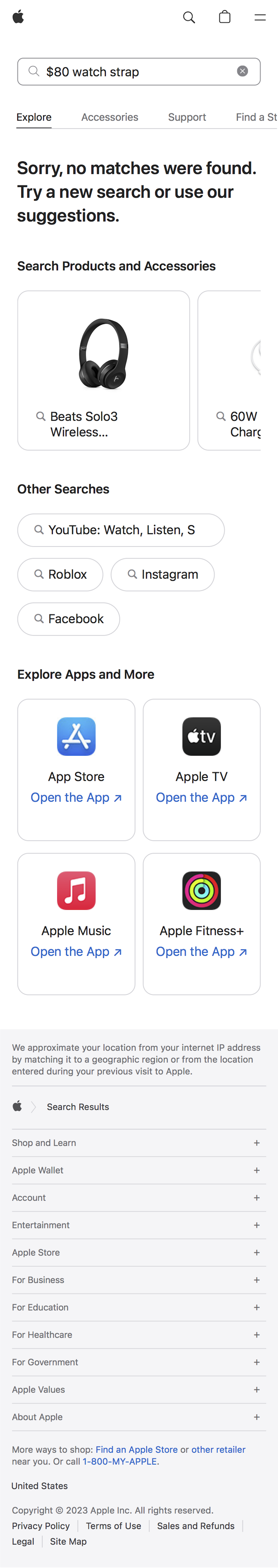 Mobile screenshot of Apple