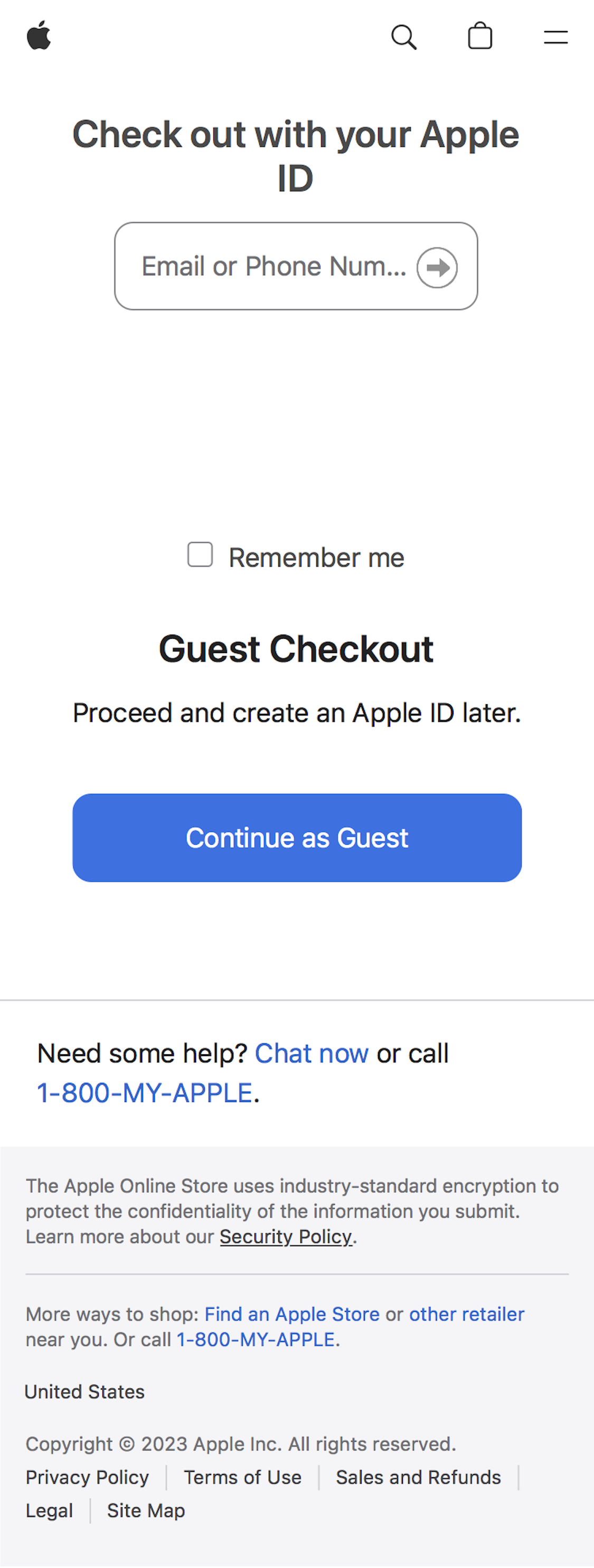 Mobile screenshot of Apple