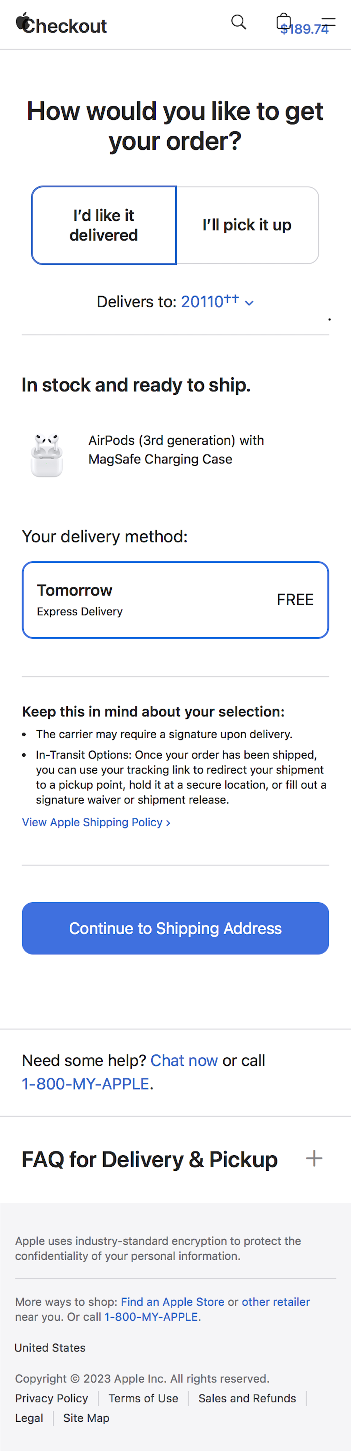 Mobile screenshot of Apple