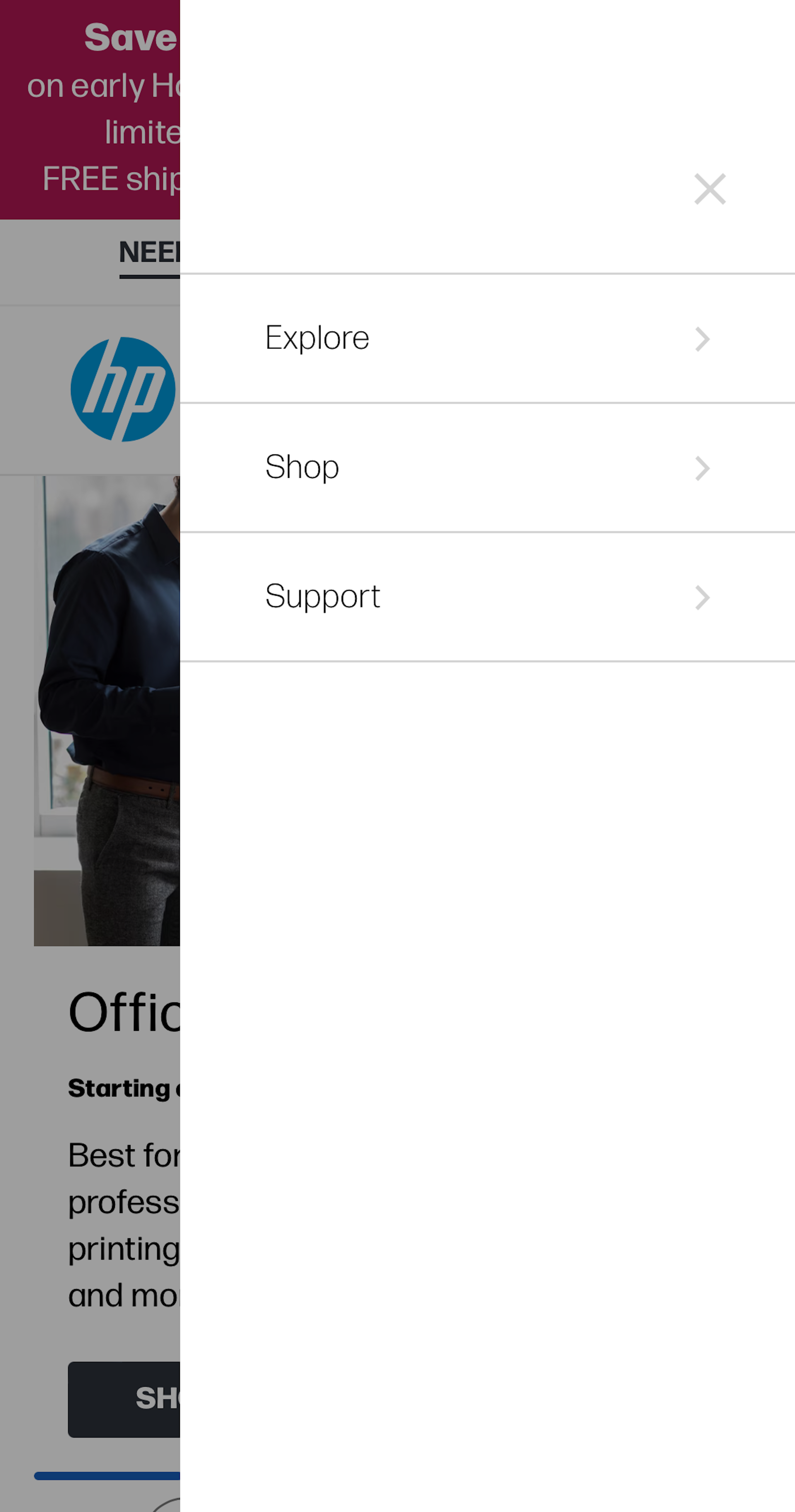 Mobile screenshot of HP