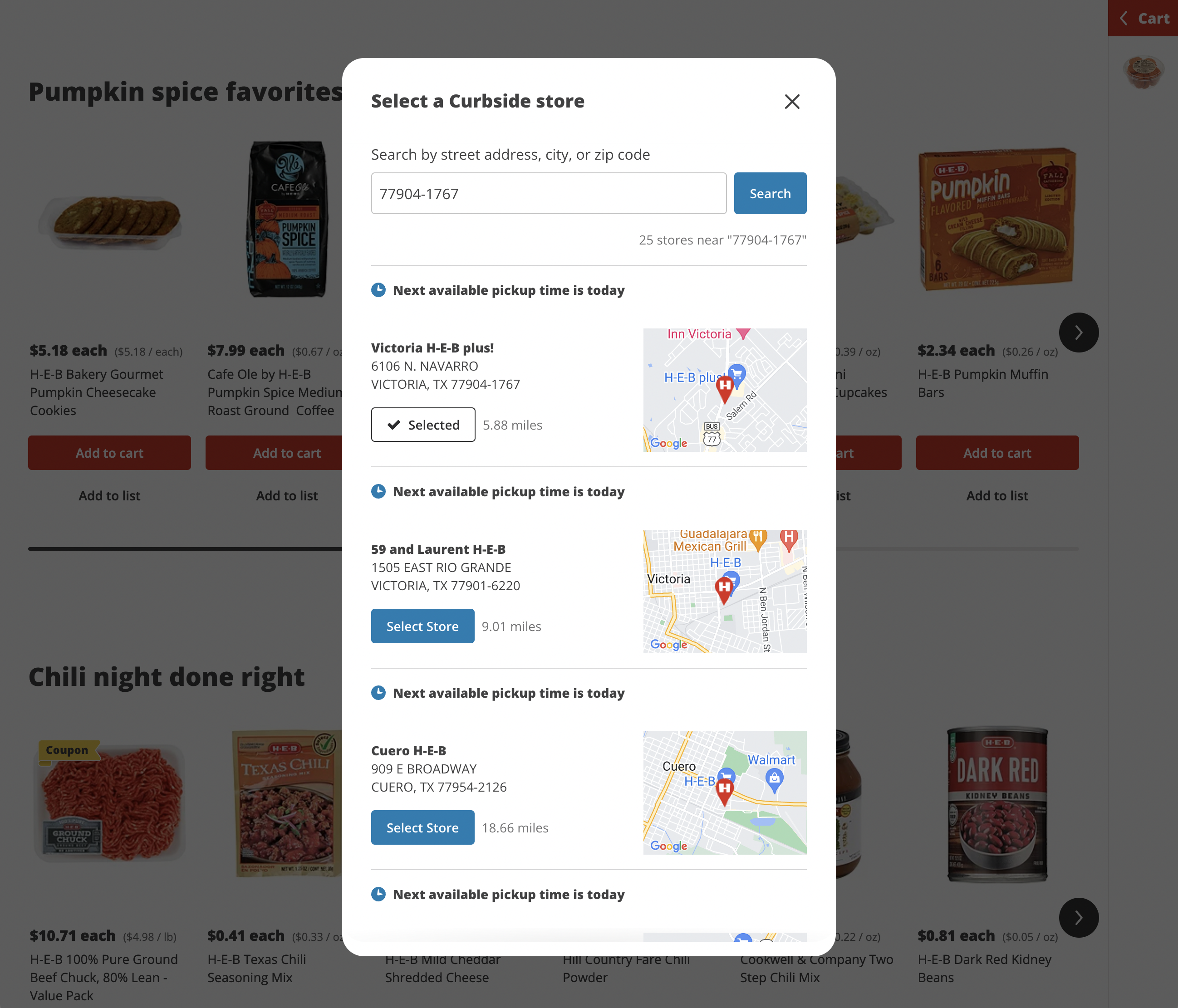 Desktop screenshot of HEB