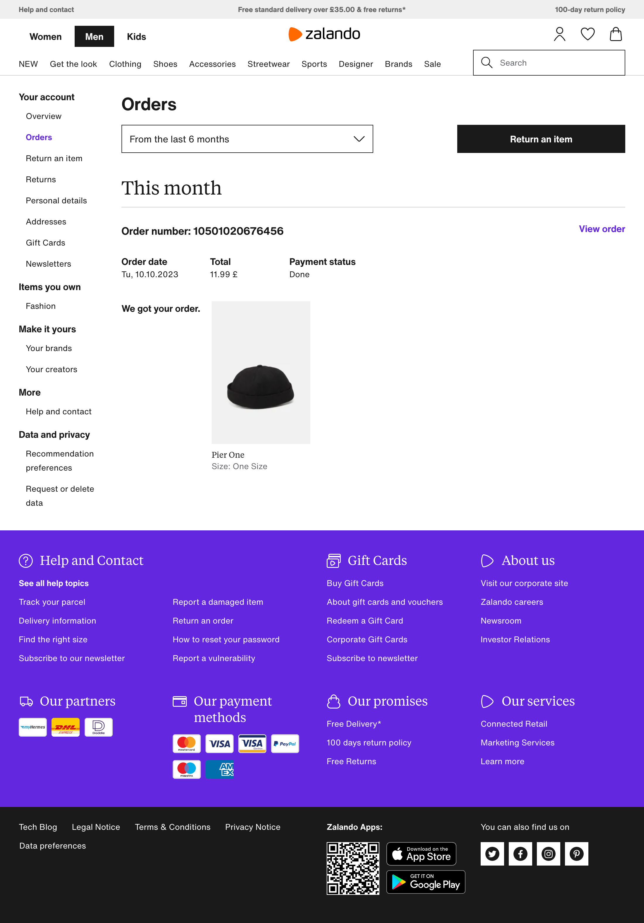 Desktop screenshot of Zalando