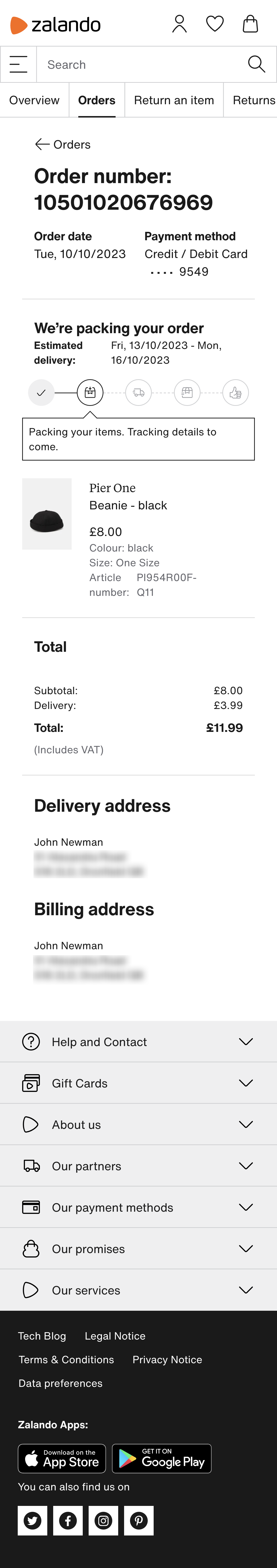 Mobile screenshot of Zalando
