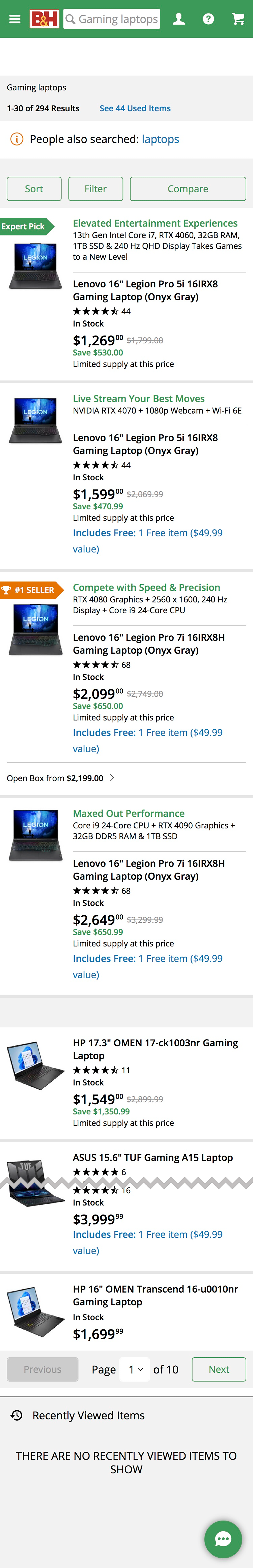 Mobile screenshot of B&H Photo