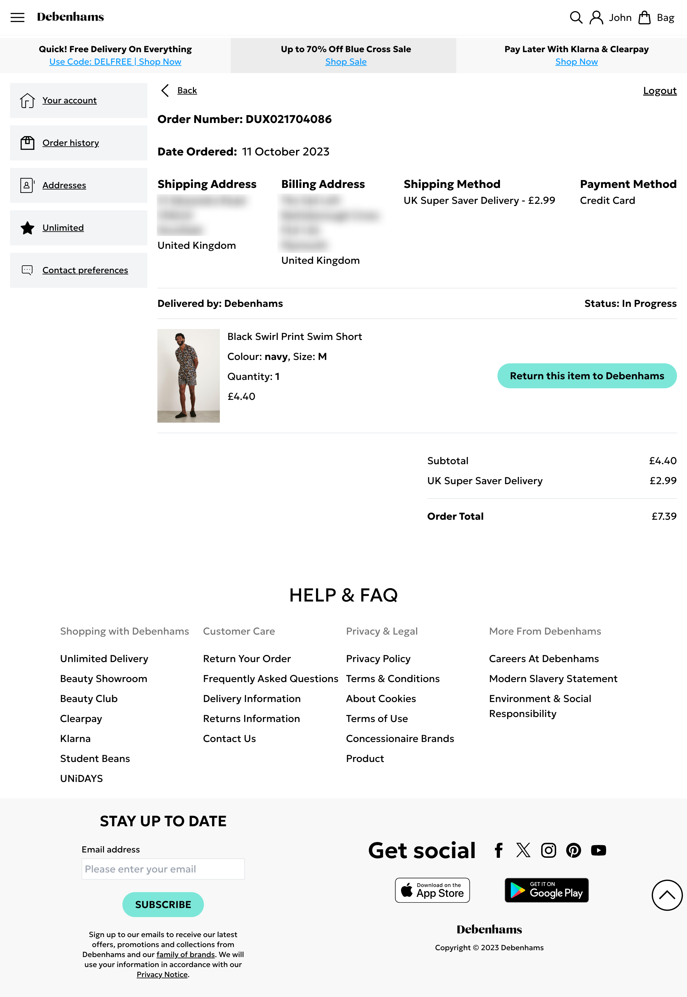 Desktop screenshot of Debenhams