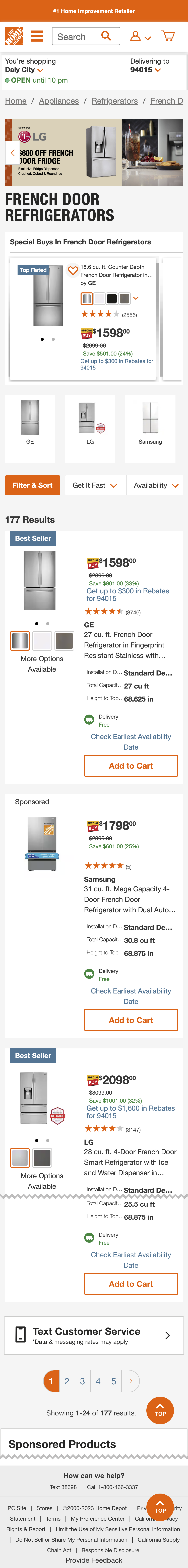 Mobile screenshot of Home Depot