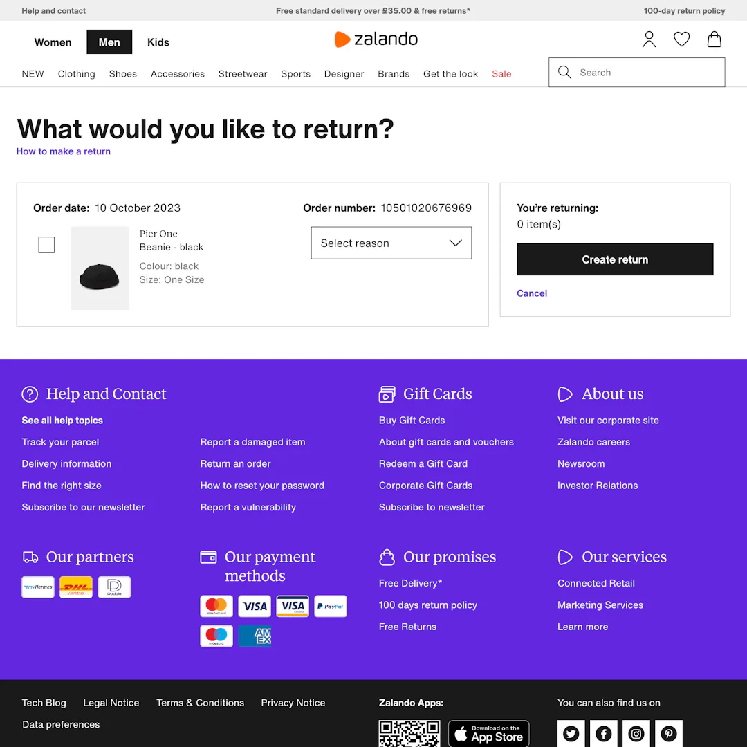 130 ‘Order Returns’ Design Examples – Baymard Institute