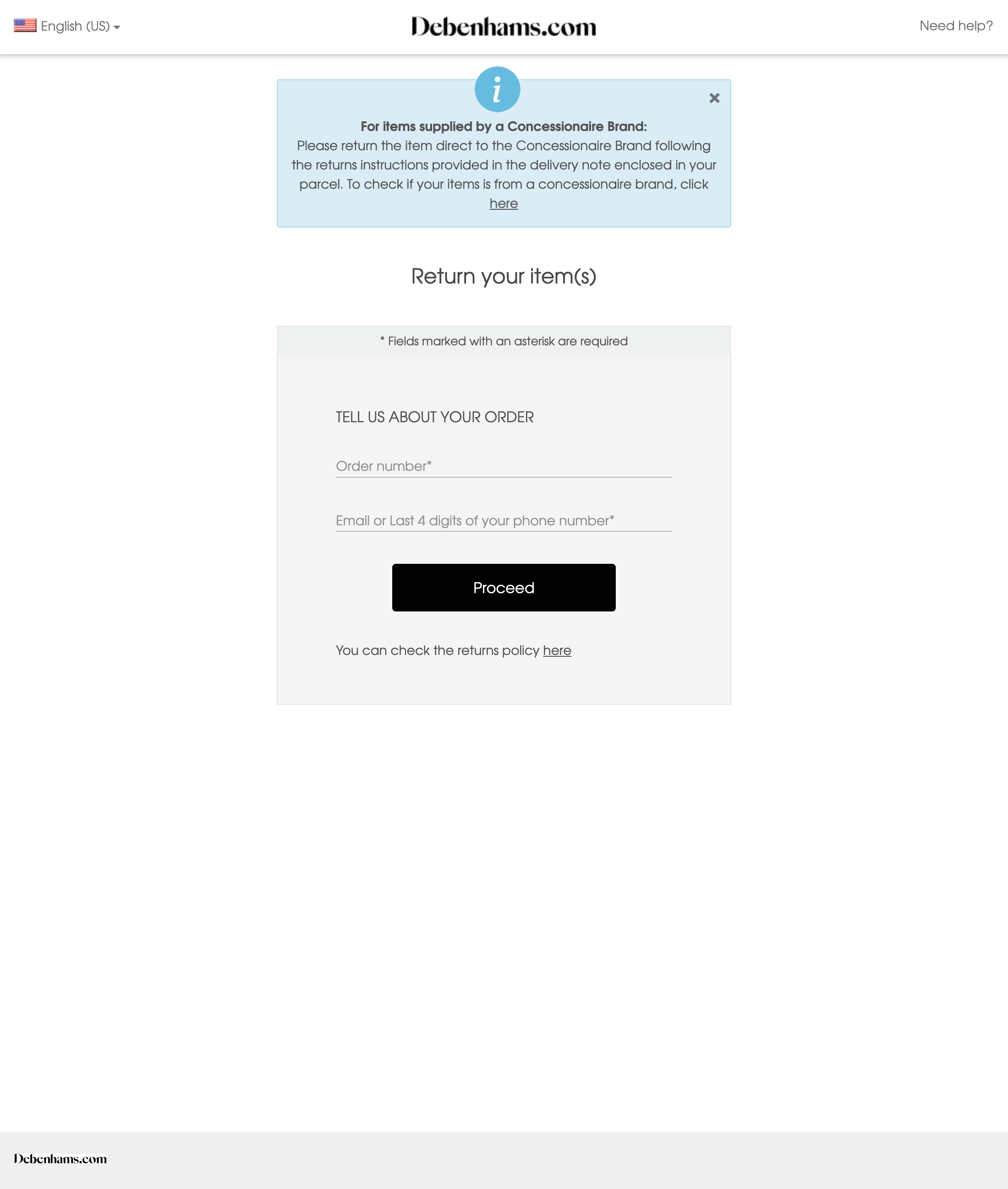 Desktop screenshot of Debenhams