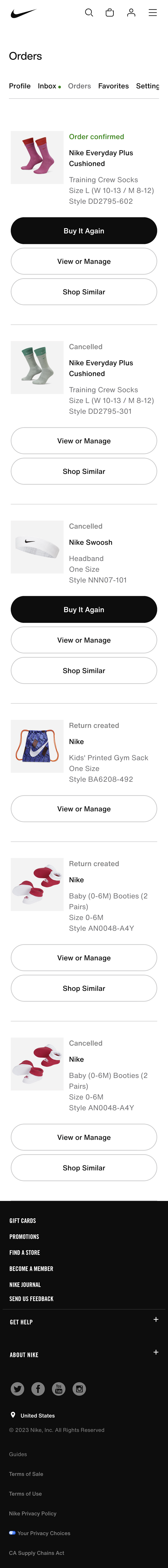 Mobile screenshot of Nike