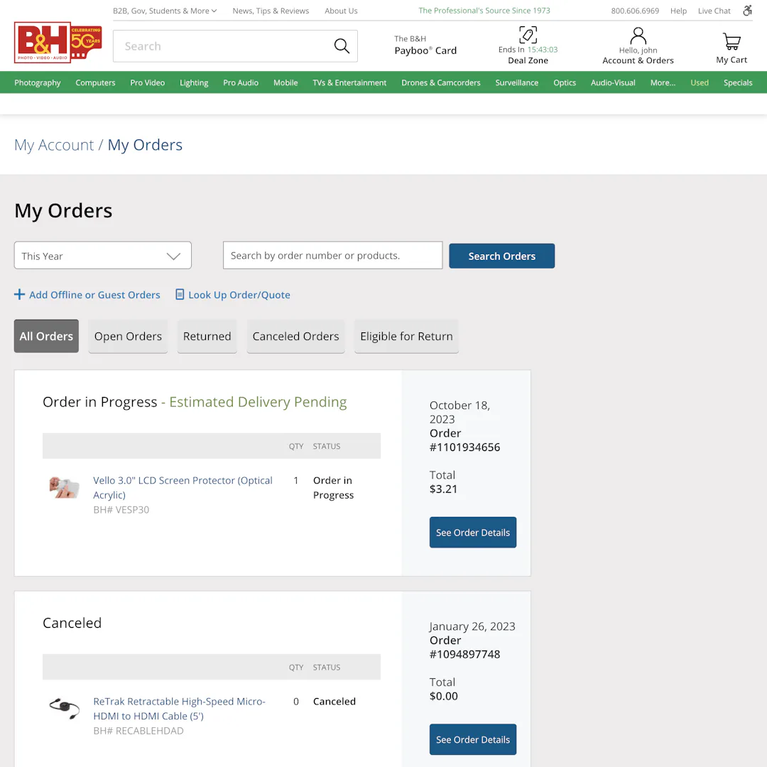 132 ‘Orders Overview’ Design Examples – Baymard