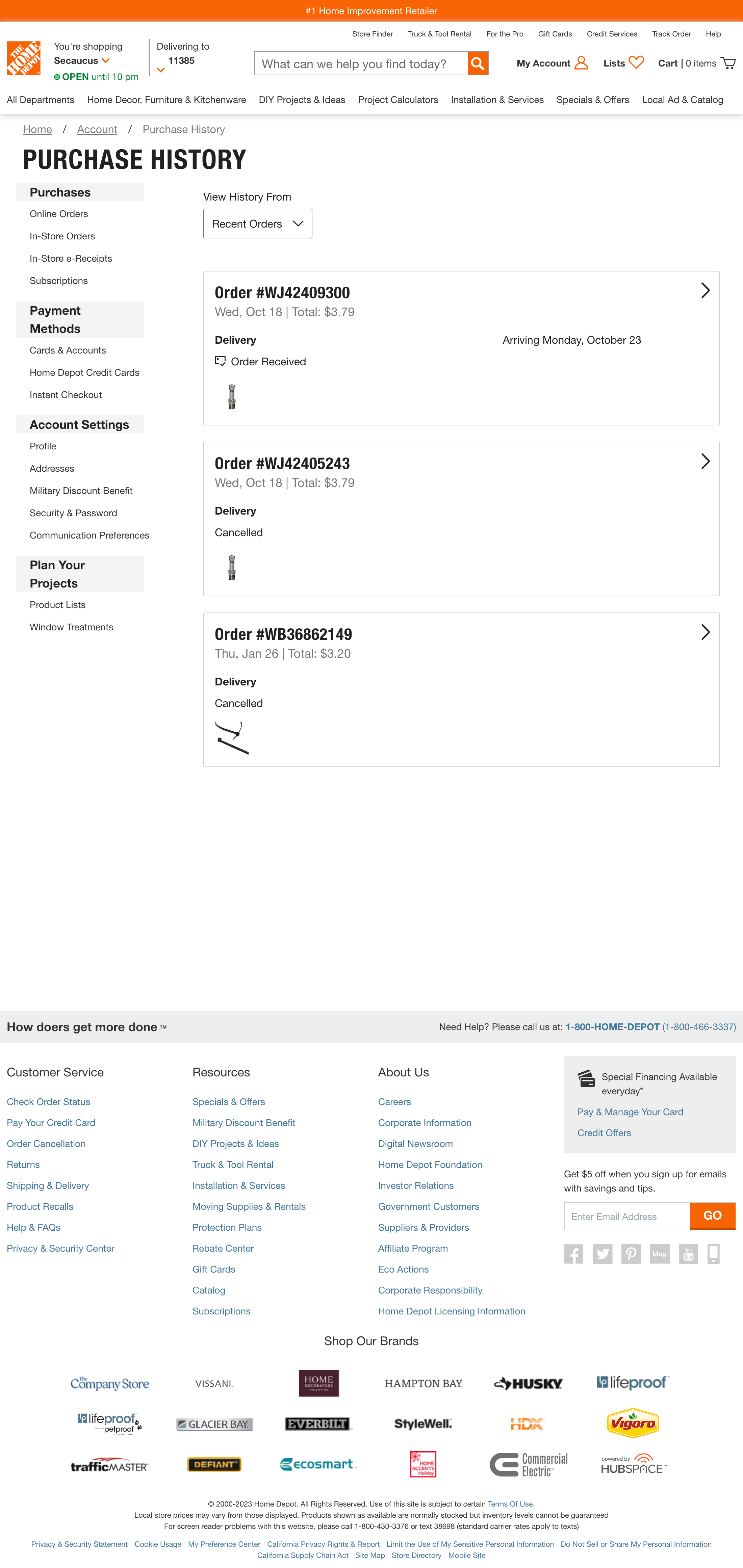 Desktop screenshot of Home Depot
