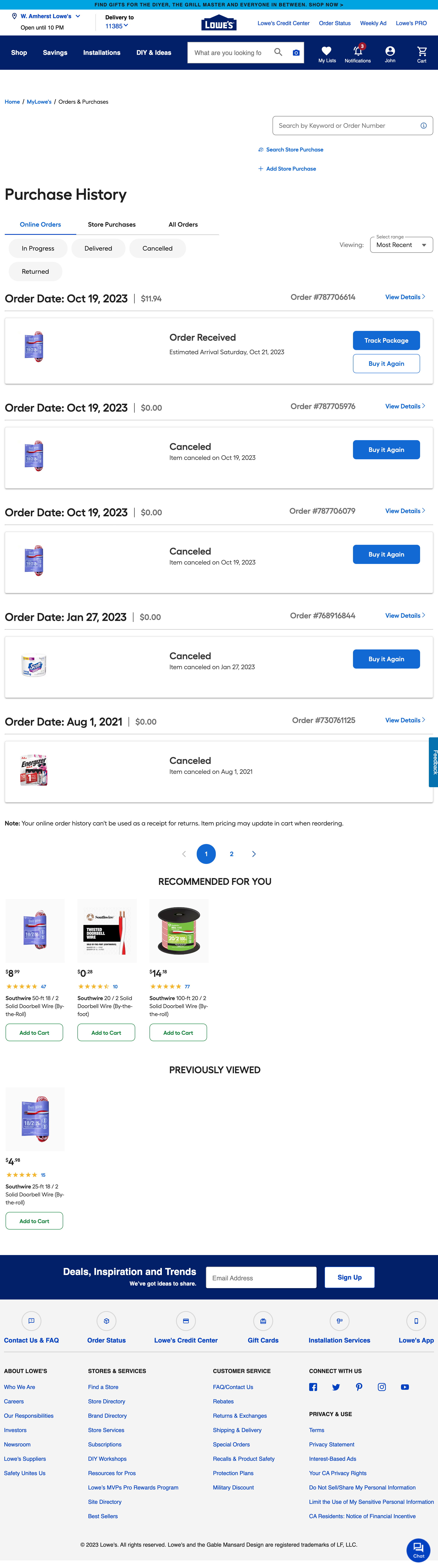 Desktop screenshot of Lowe’s