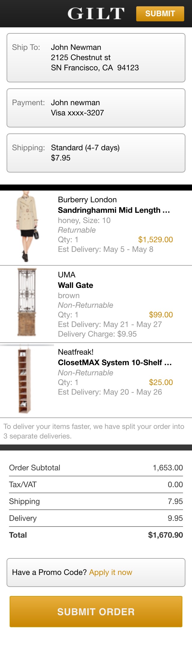 Gilt’s Mobile Payment 974 of 1031 Payment Examples Baymard Institute