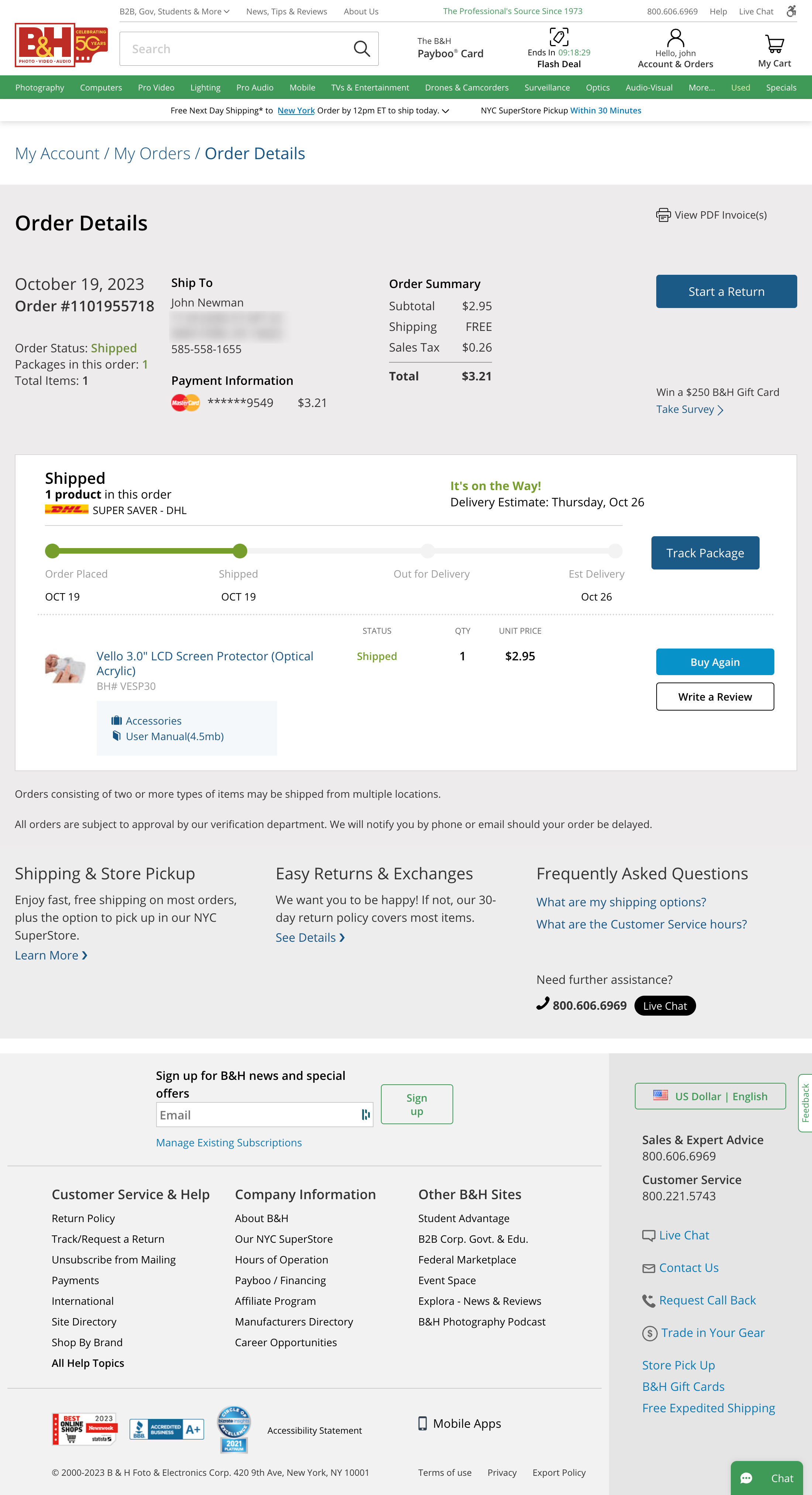 Desktop screenshot of B&H Photo