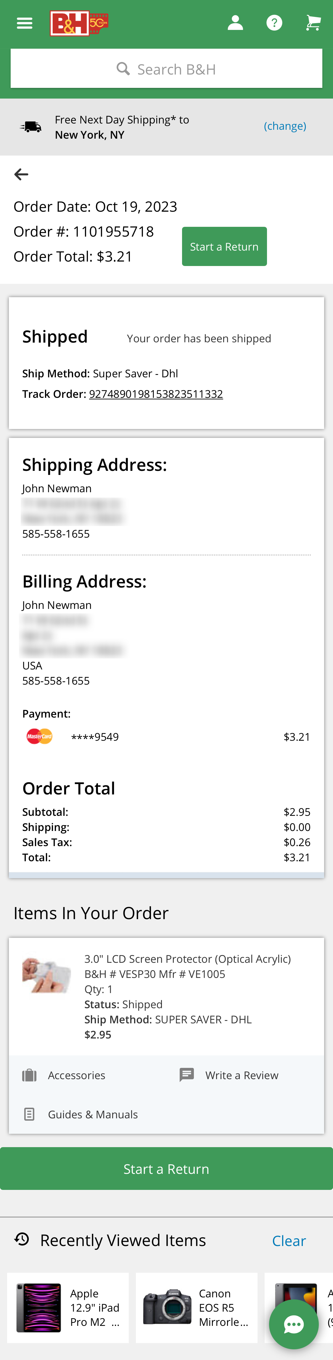 Mobile screenshot of B&H Photo