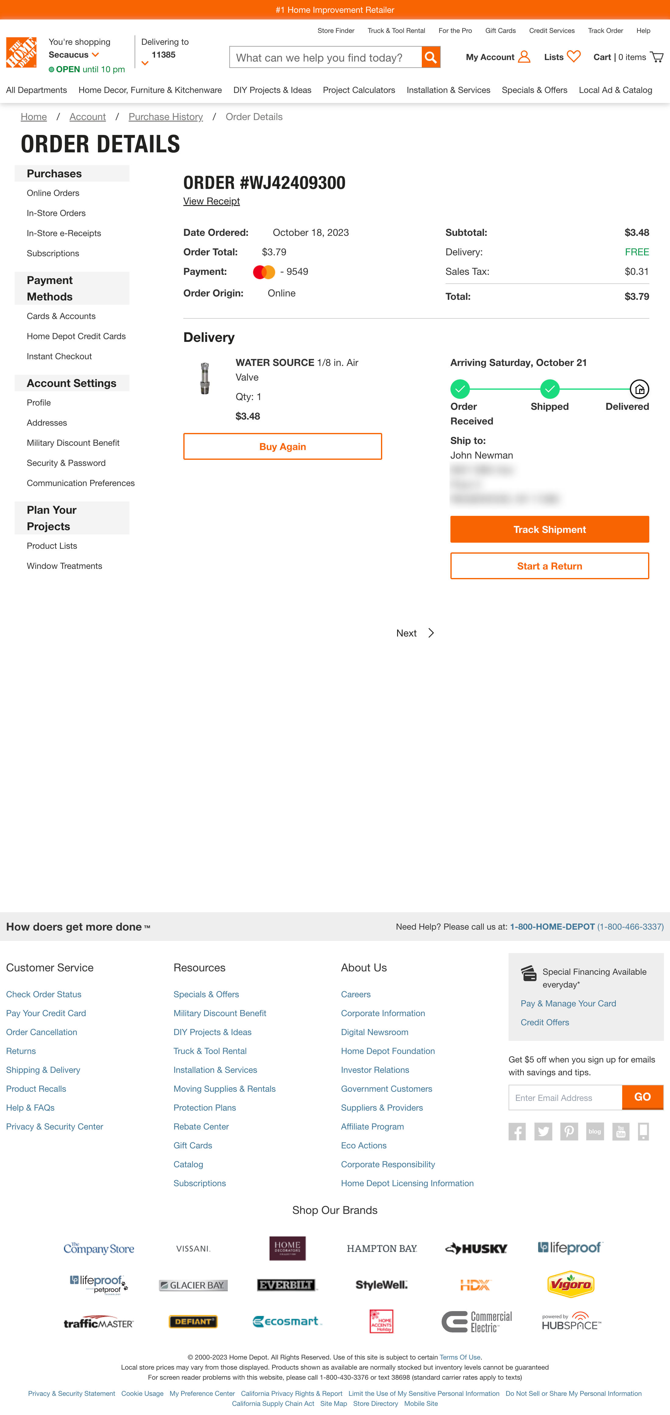 Desktop screenshot of Home Depot