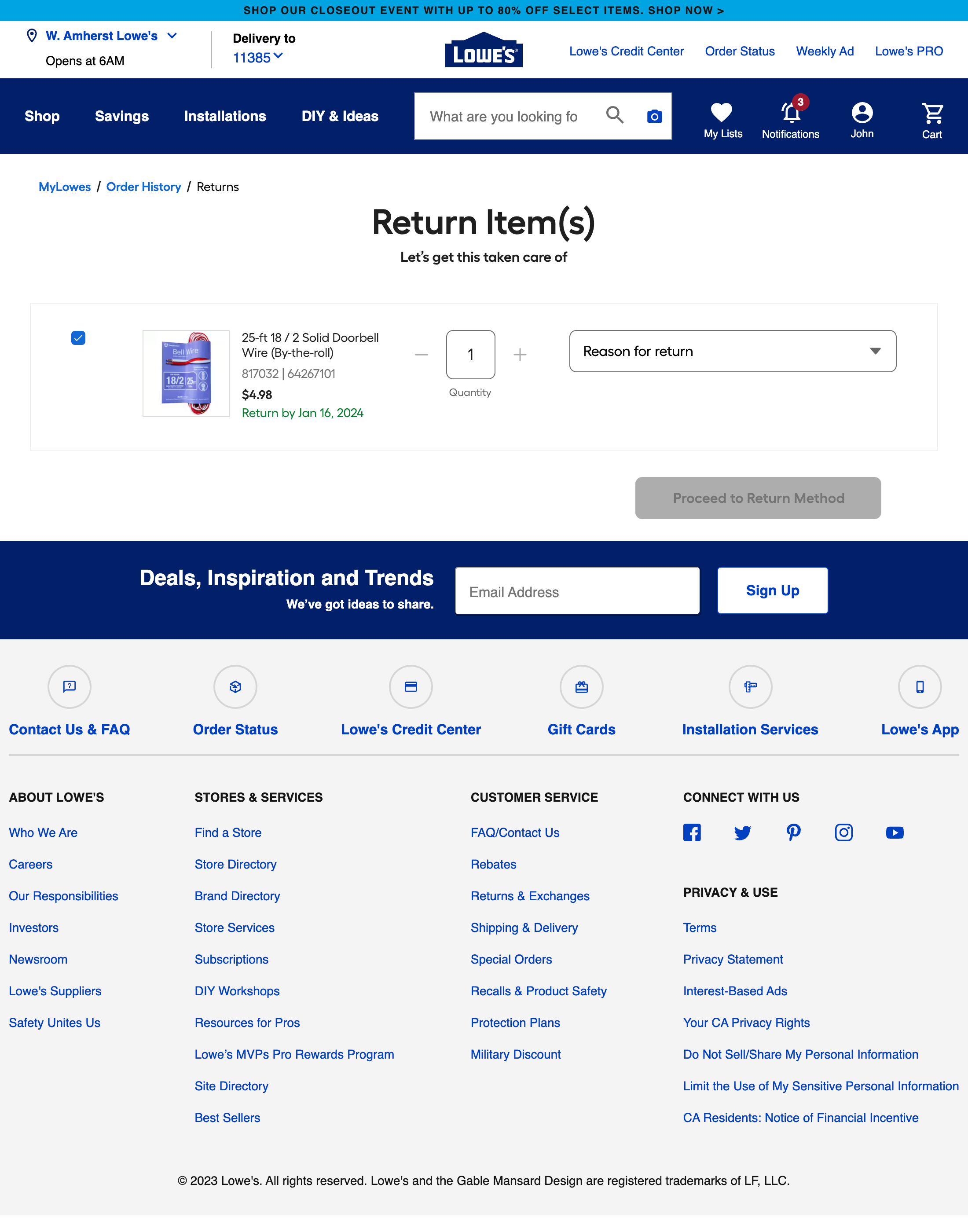 Desktop screenshot of Lowe’s