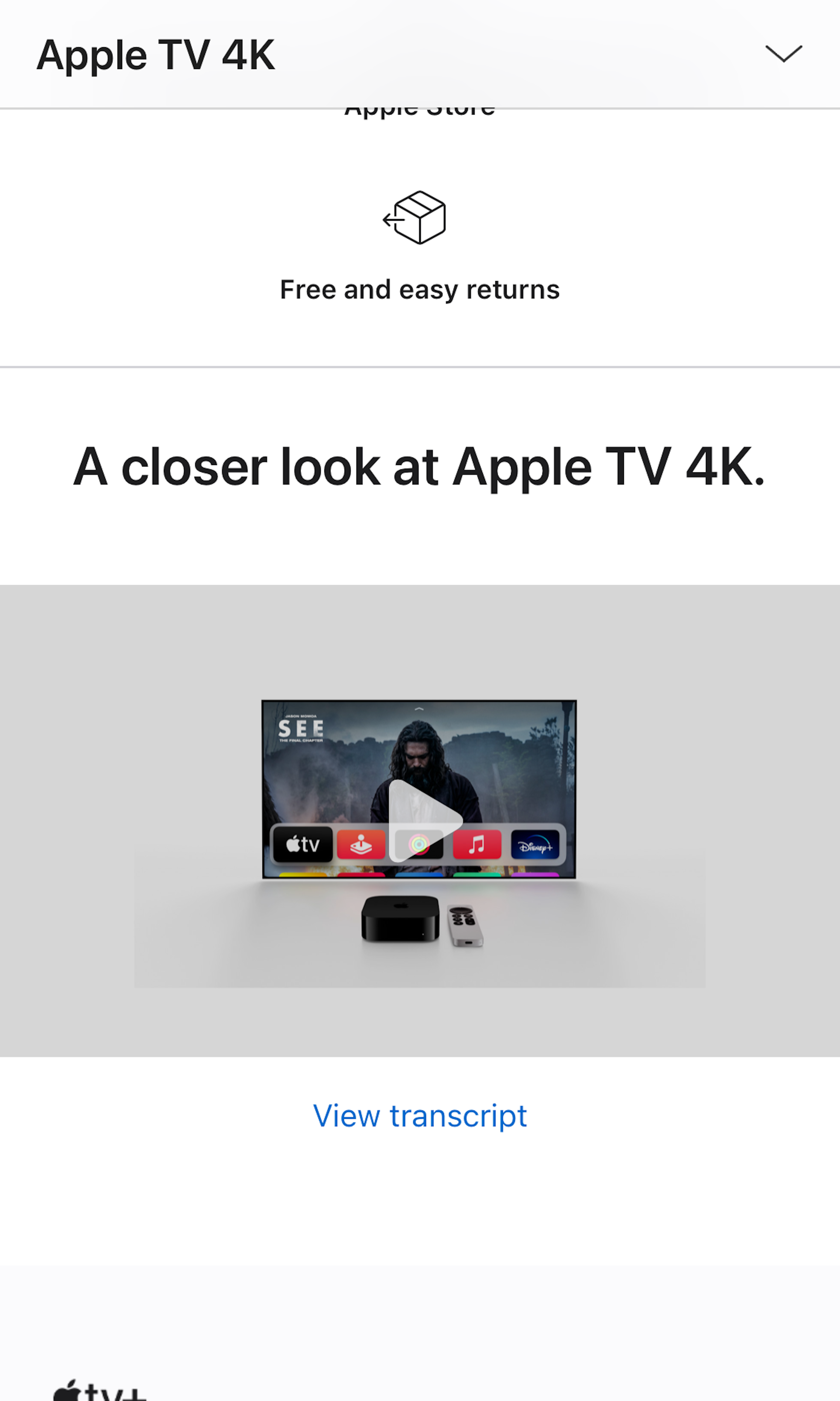 Mobile screenshot of Apple