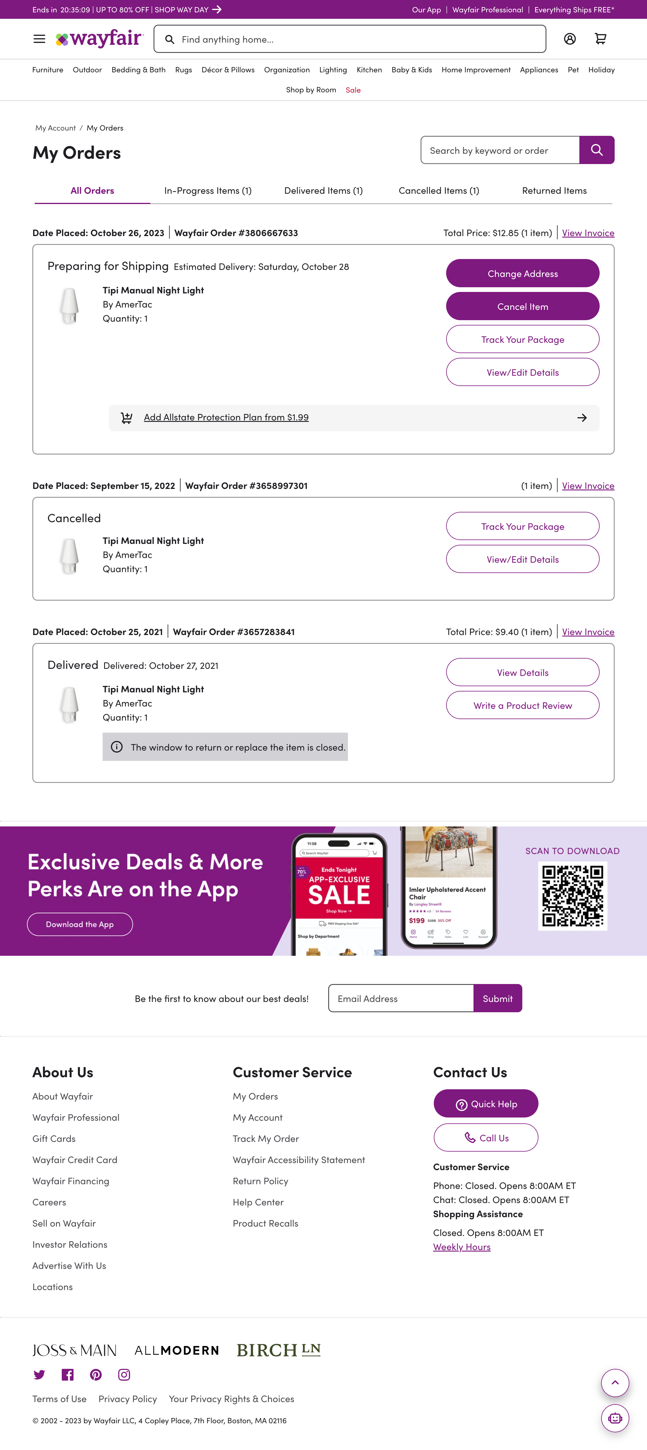 Desktop screenshot of Wayfair