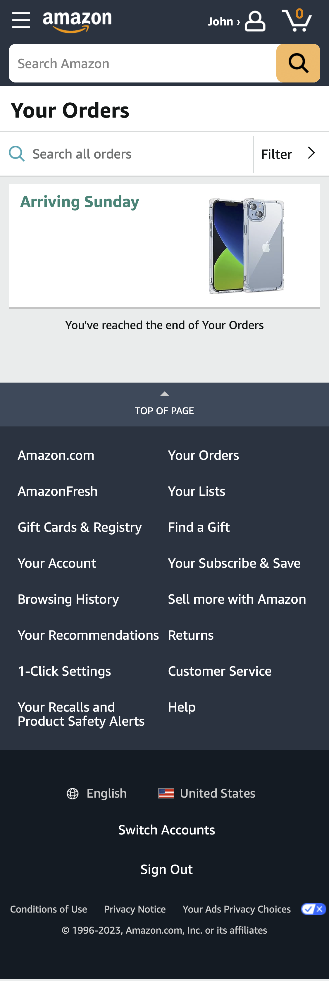 Mobile screenshot of Amazon