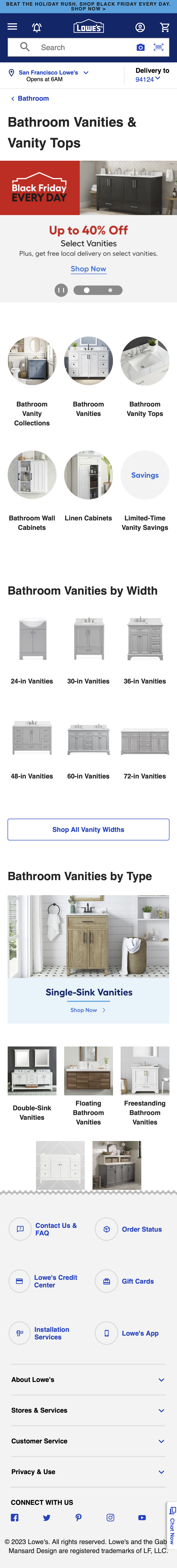 Mobile screenshot of Lowe’s