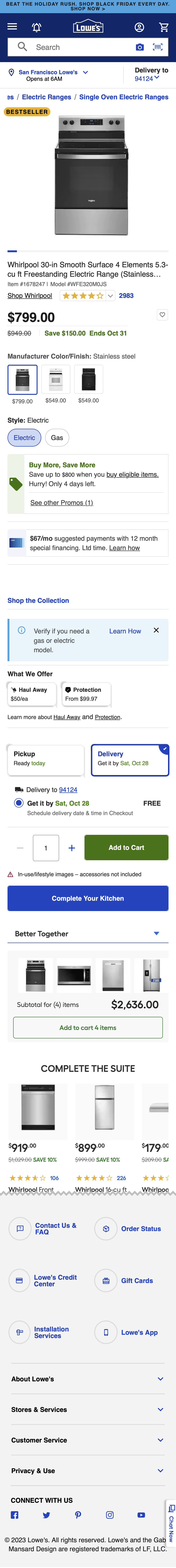Mobile screenshot of Lowe’s