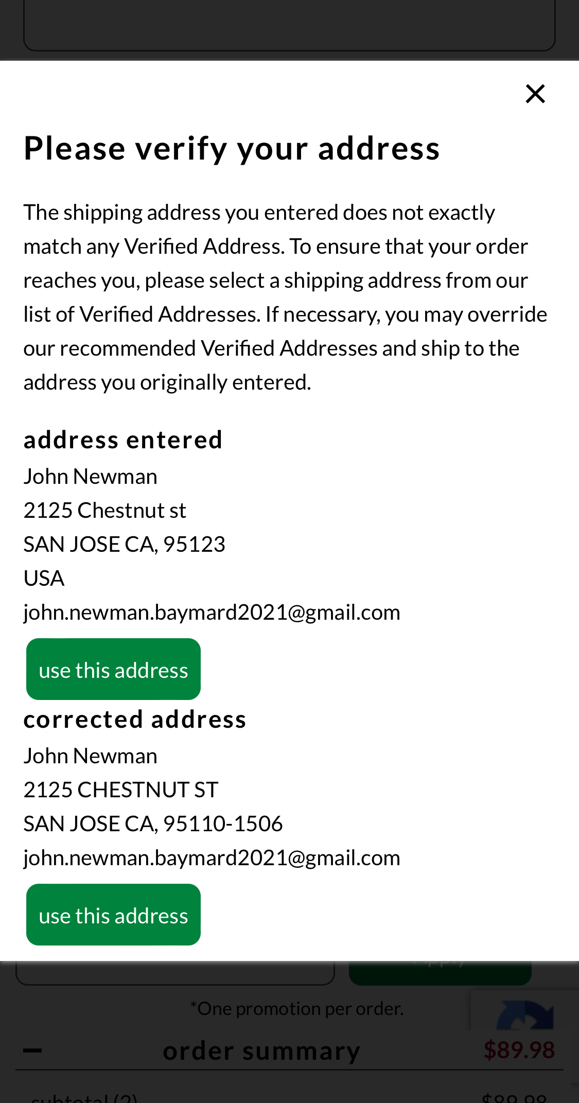 Swanson Vitamins’ Mobile Address Validator 24 of 177 Address