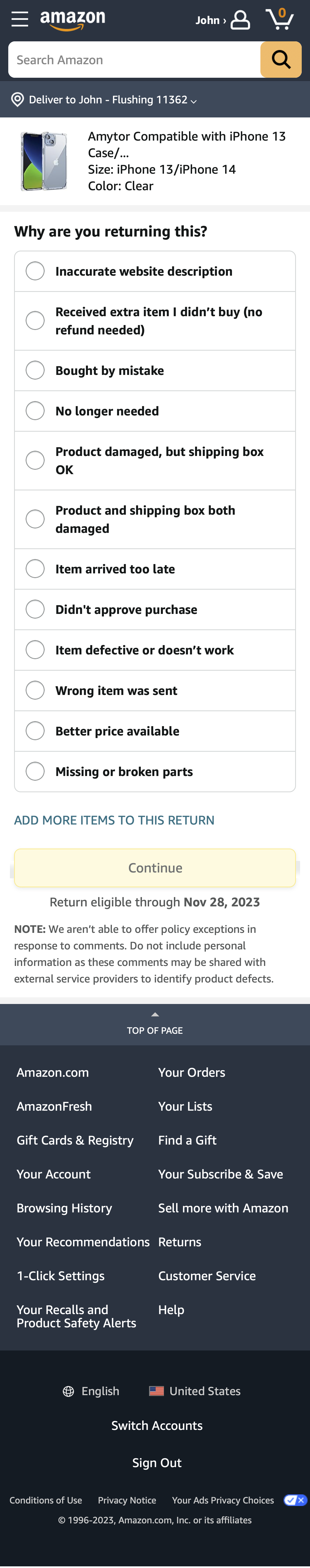 Mobile screenshot of Amazon
