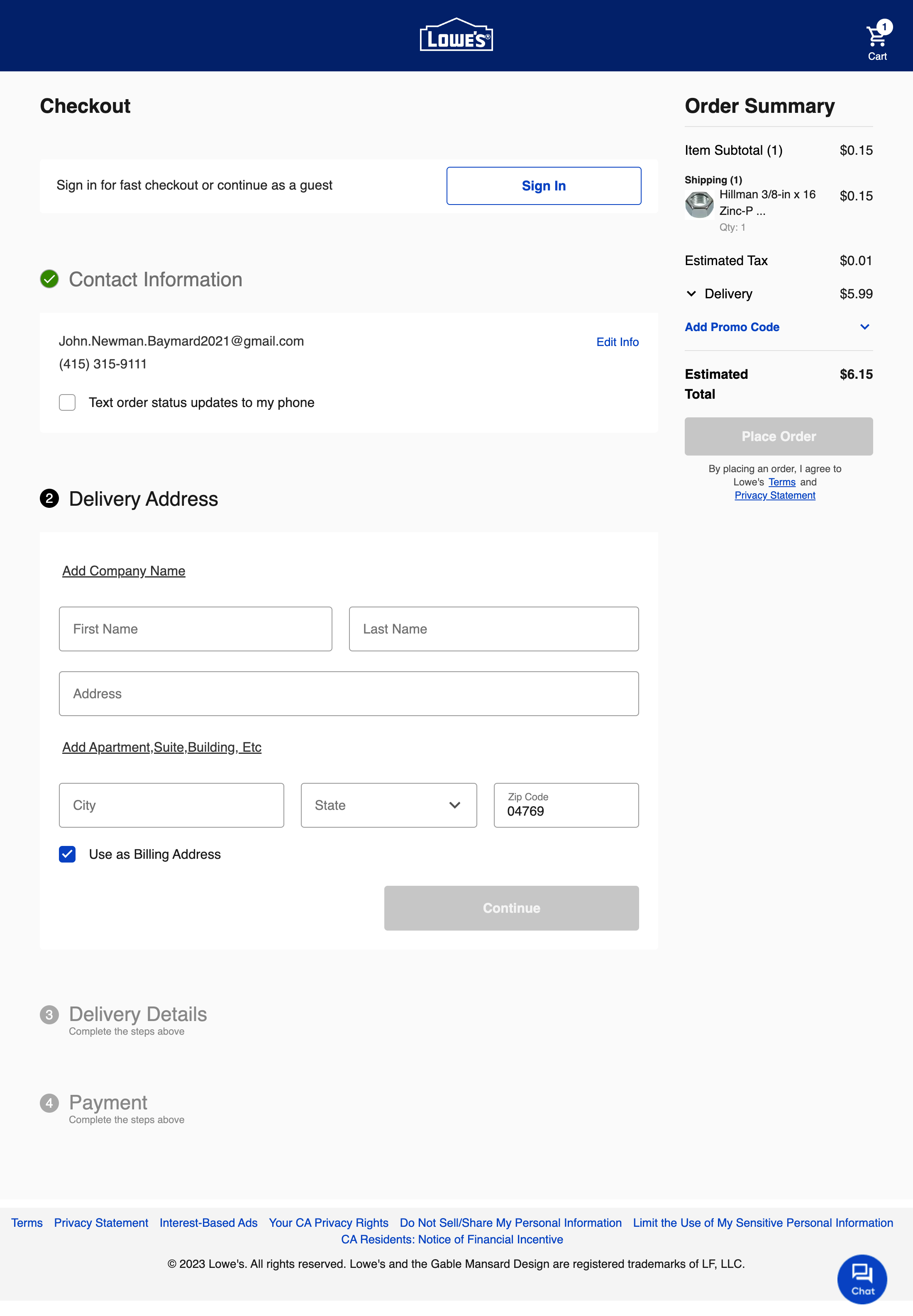Desktop screenshot of Lowe’s