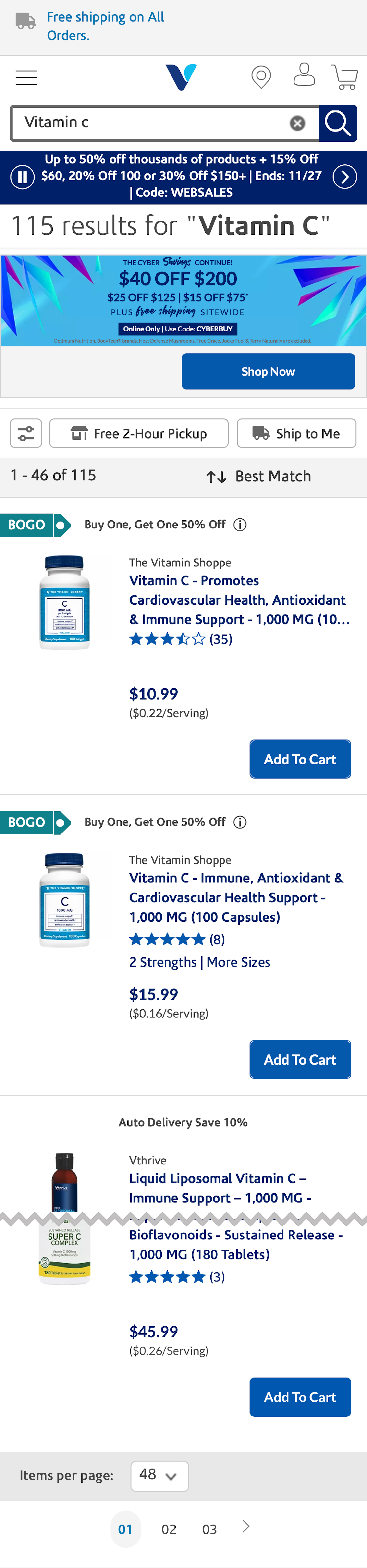 Mobile screenshot of The Vitamin Shoppe