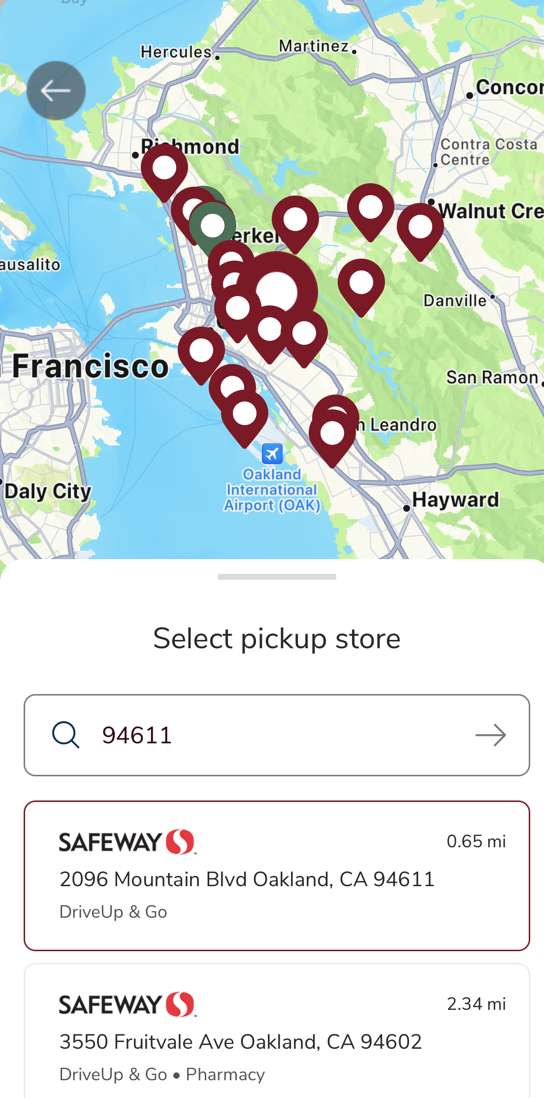 Mobile screenshot of Safeway