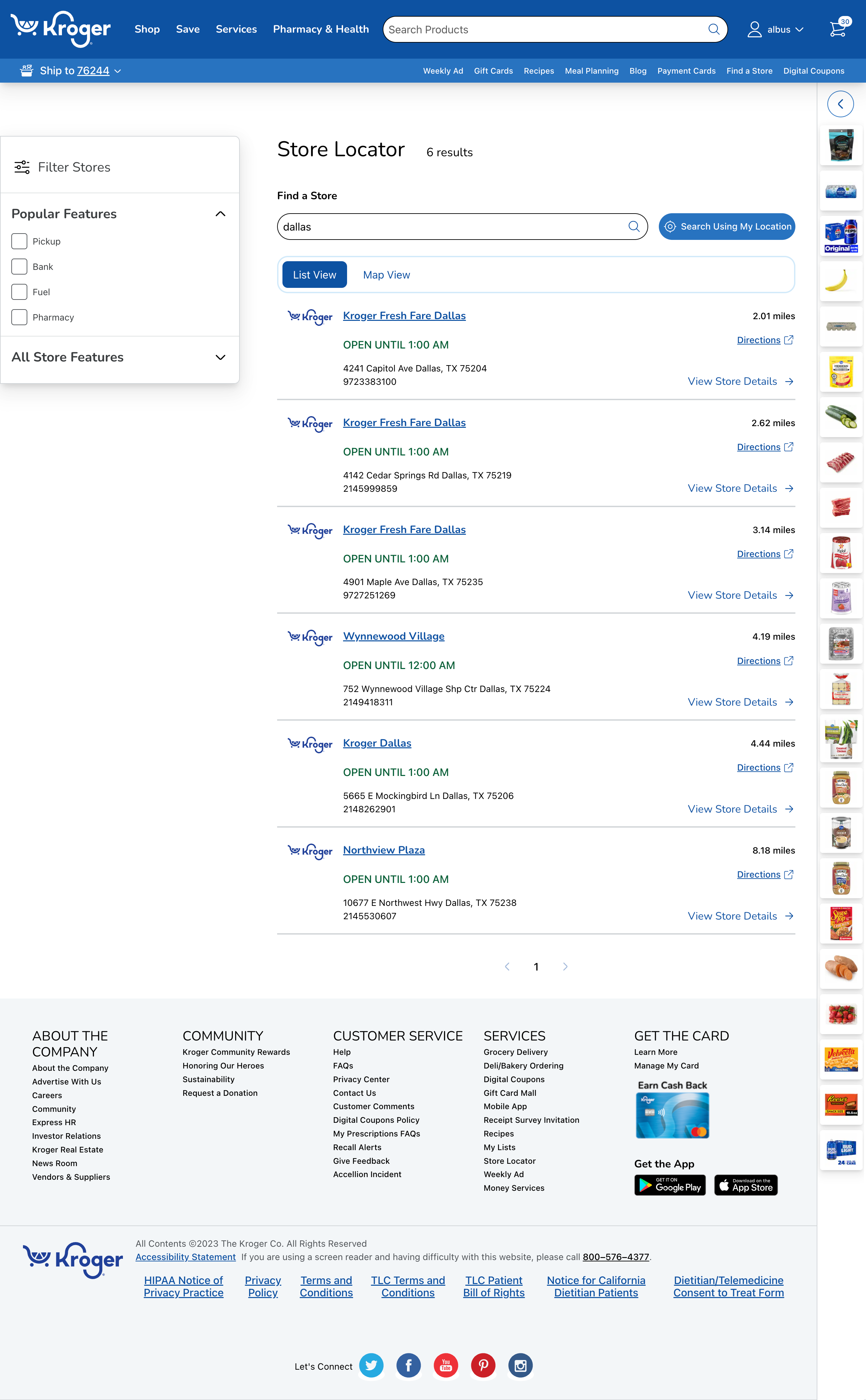 Desktop screenshot of Kroger