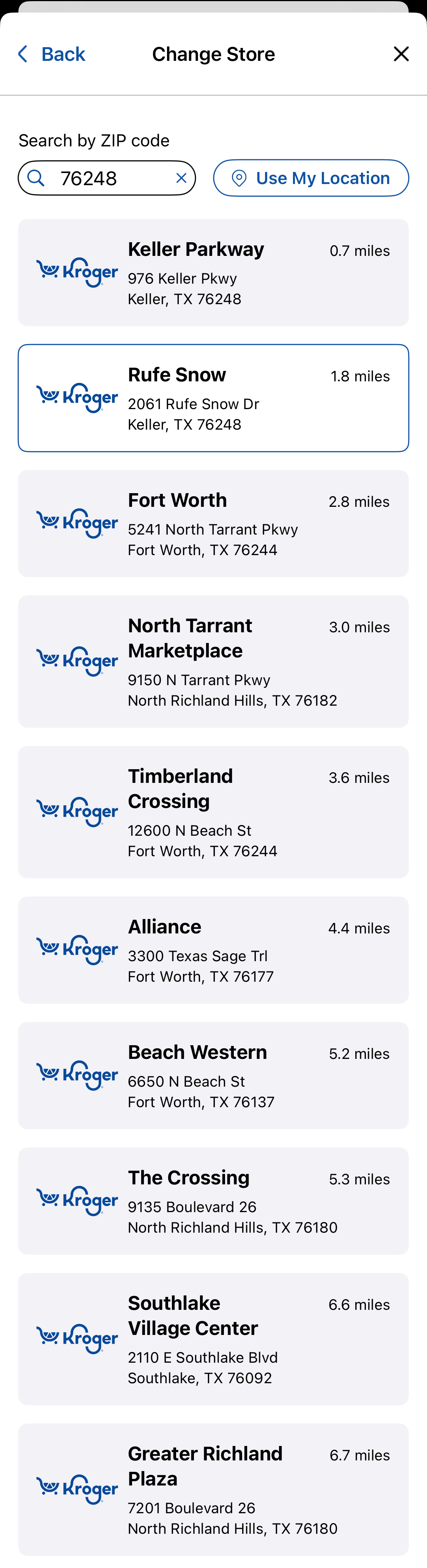 Mobile screenshot of Kroger